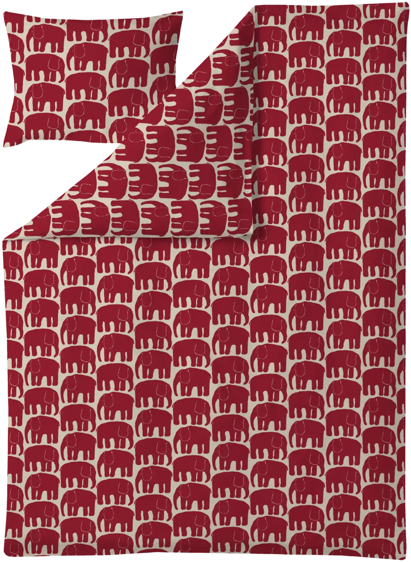 Finlayson pussilakanasetti Elefantti 150x210+50x60 puna-beige