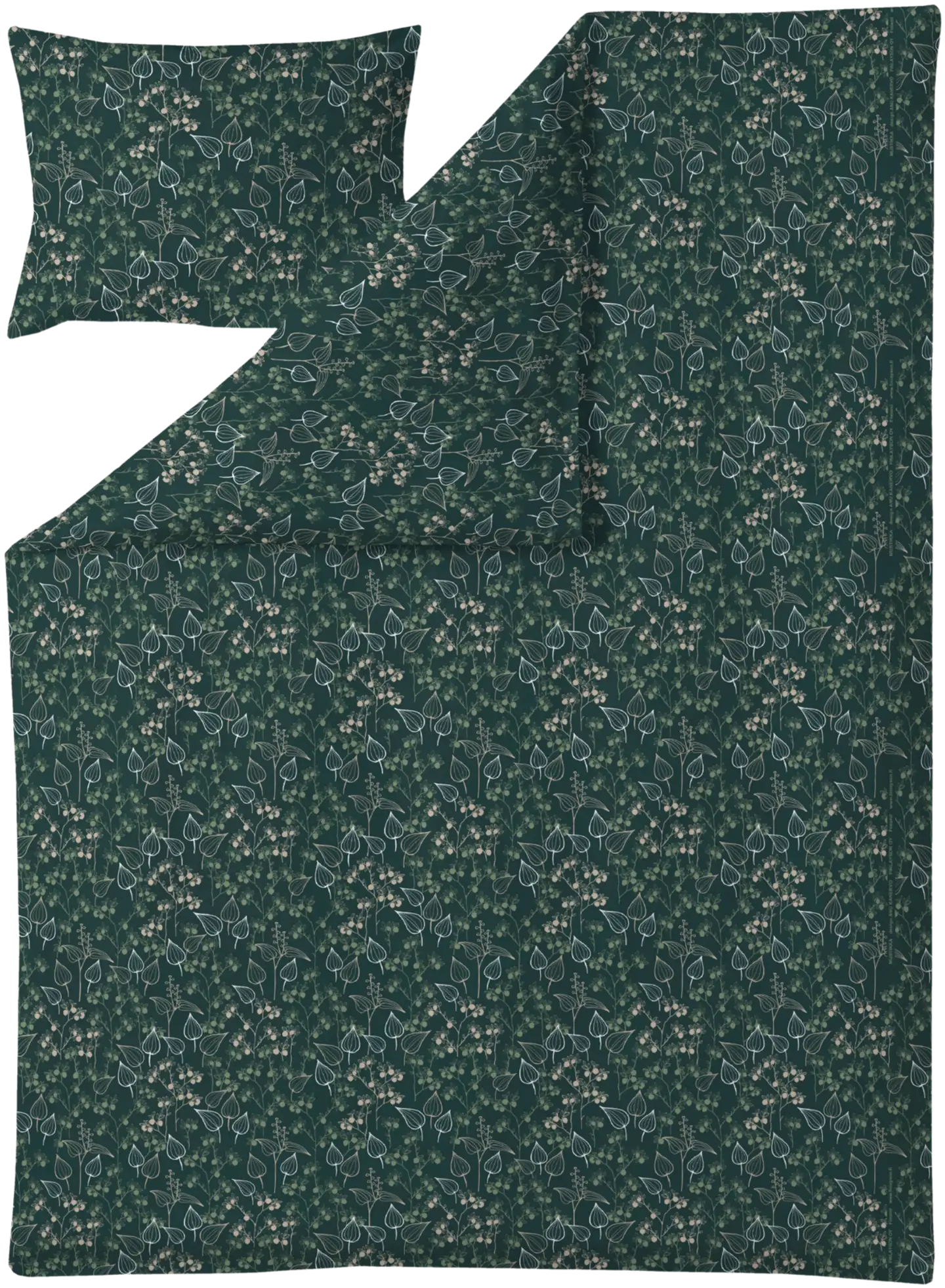 Finlayson pussilakansetti Mustikka 150X210+50X60 tumma vihreä - 1