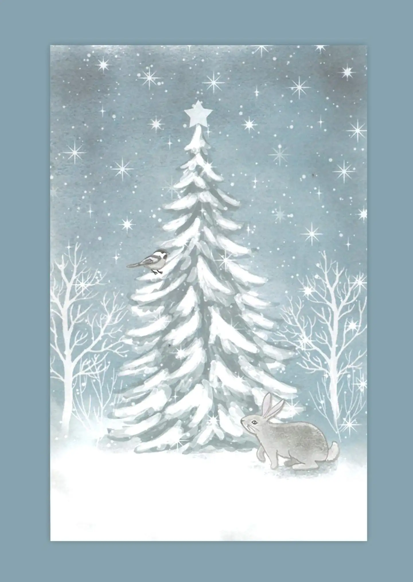 J.K. Primeco korttikuva Talvimetsä pupu 5kpl - 2