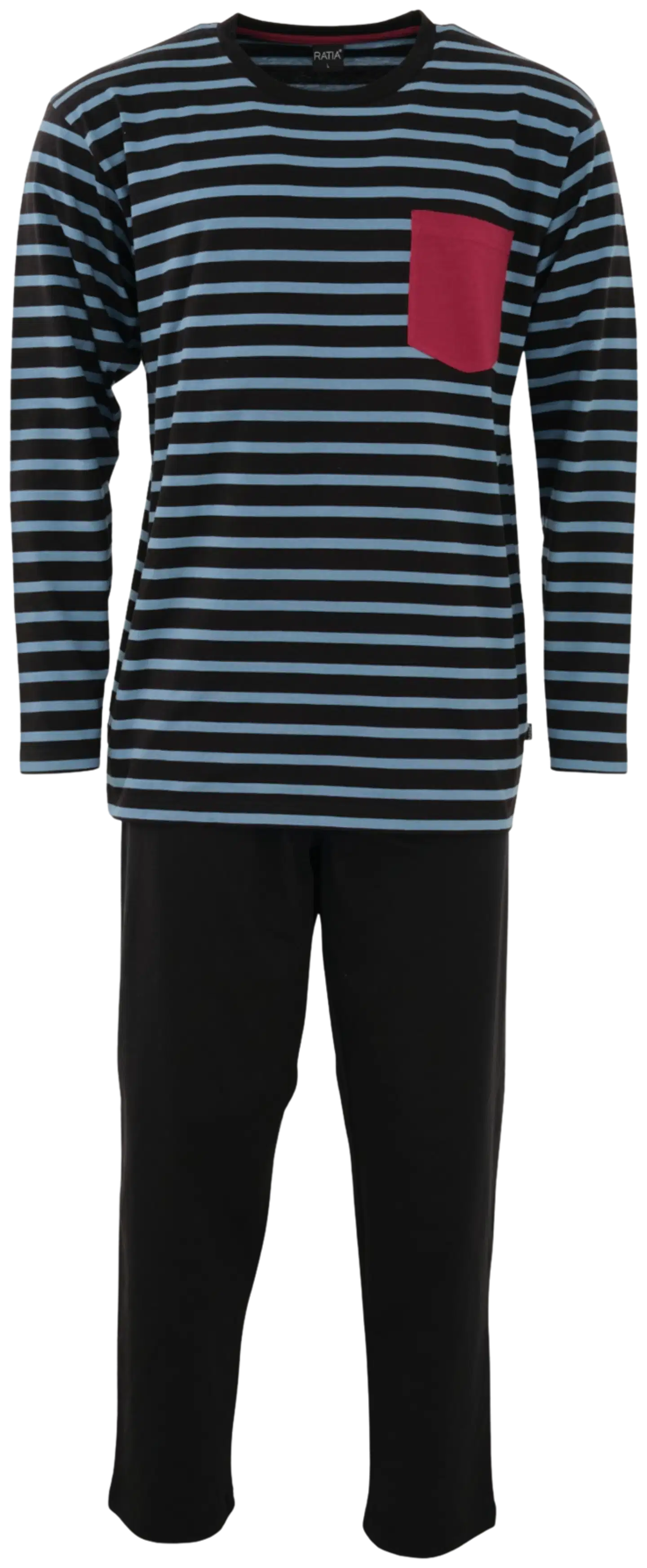 RATIA miesten pyjama - musta/turkoosi - 1