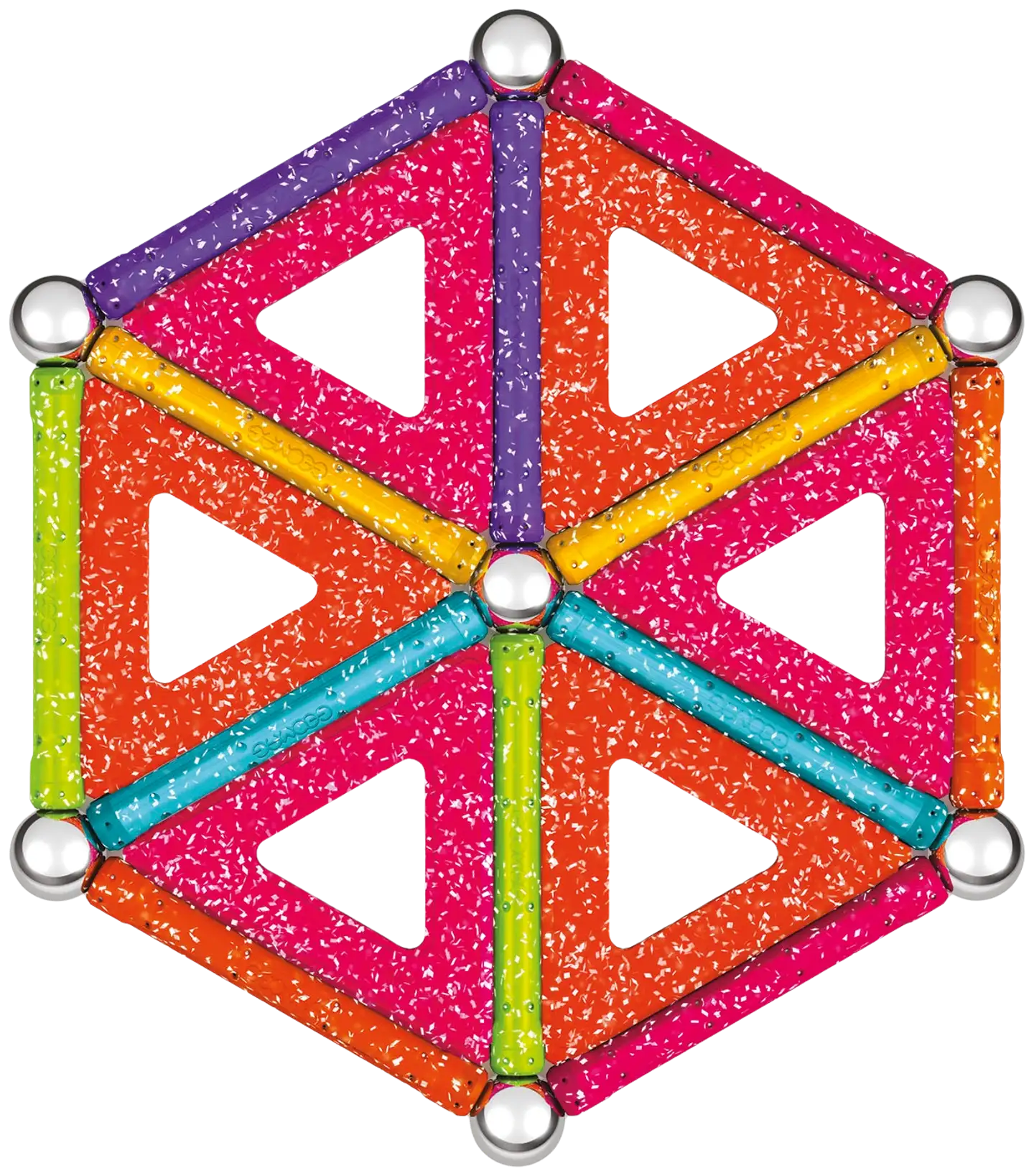 Geomag Supercolor & Glitter magneettirakennussetti tuplapakkaus 87 osaa - 6