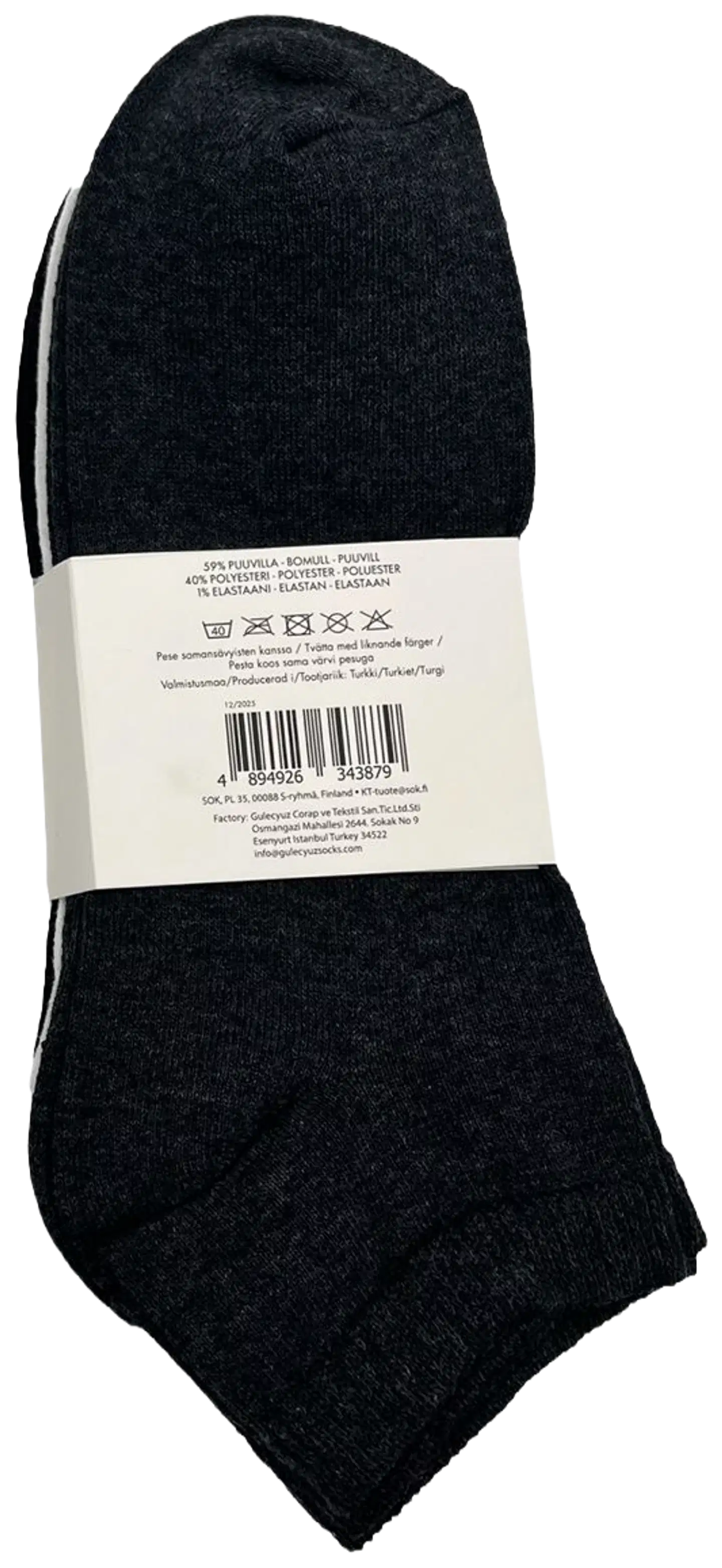 Everyday miesten sneakersukat BS2025 6-pack - Black/graphite mel/white - 4