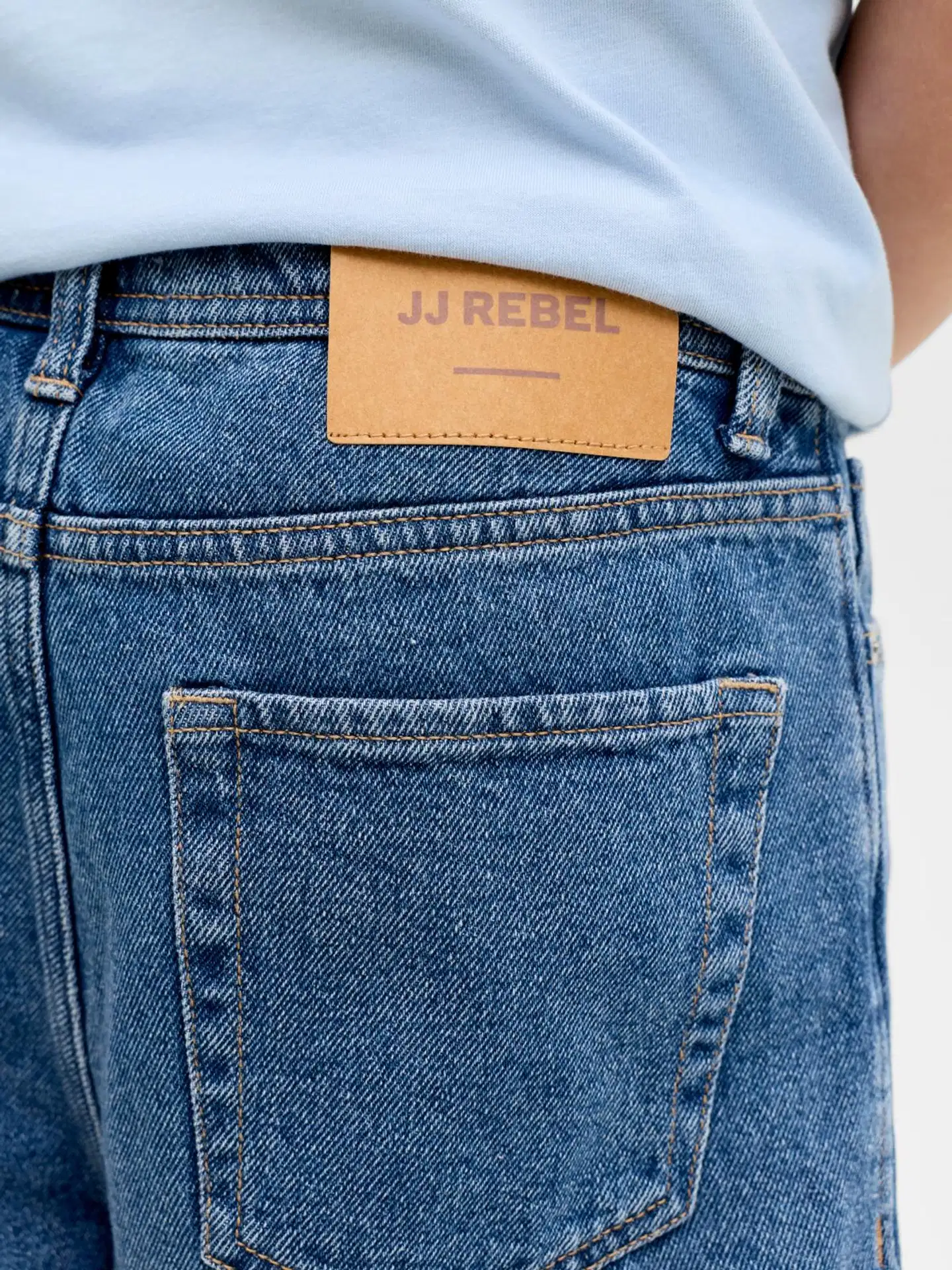 JJ REBEL JUNIOR lasten farkkushortsit - Blue denim - 8