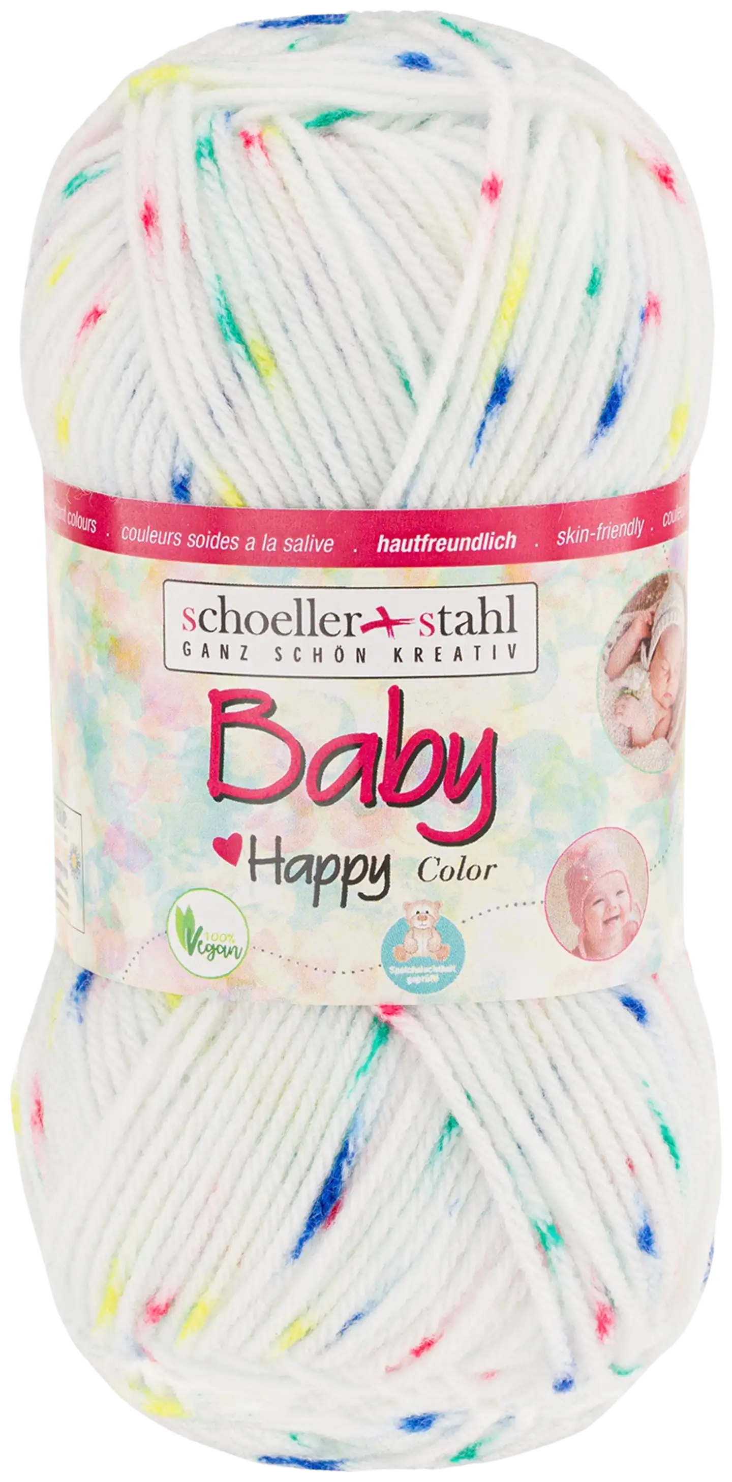 Schoeller+Stahl neulelanka Baby Happy color 50 g moniväri/valkoinen - 1