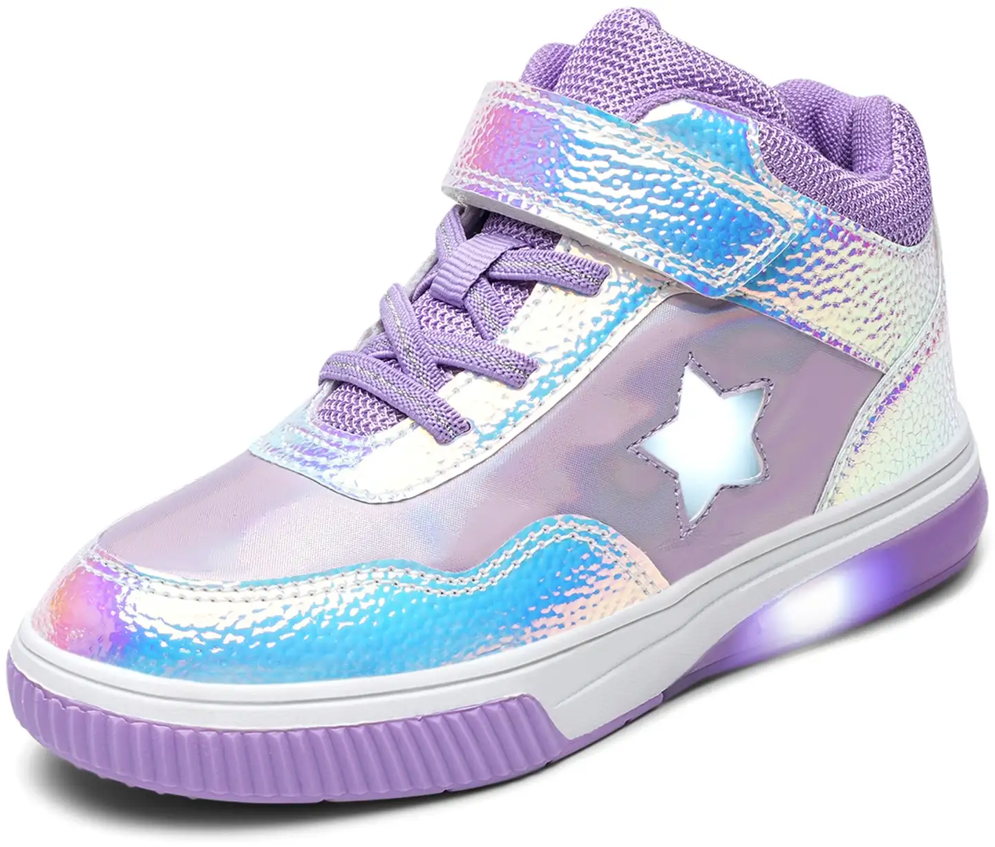Dinsko lasten vilkkukengät Jona Bling Shiny - Lilac - 2