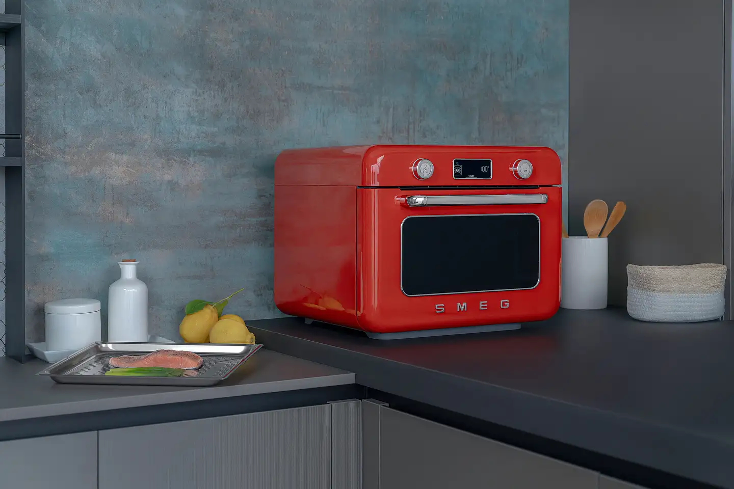 Smeg yhdistelmäuuni punainen COF01RDEU - 12