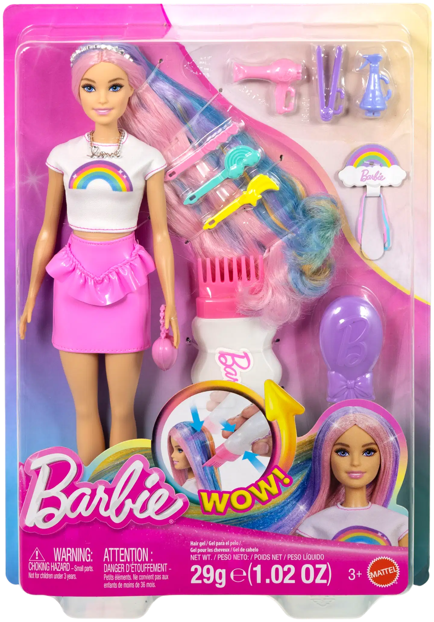 Barbie Rainbow sparkle hair -nukke