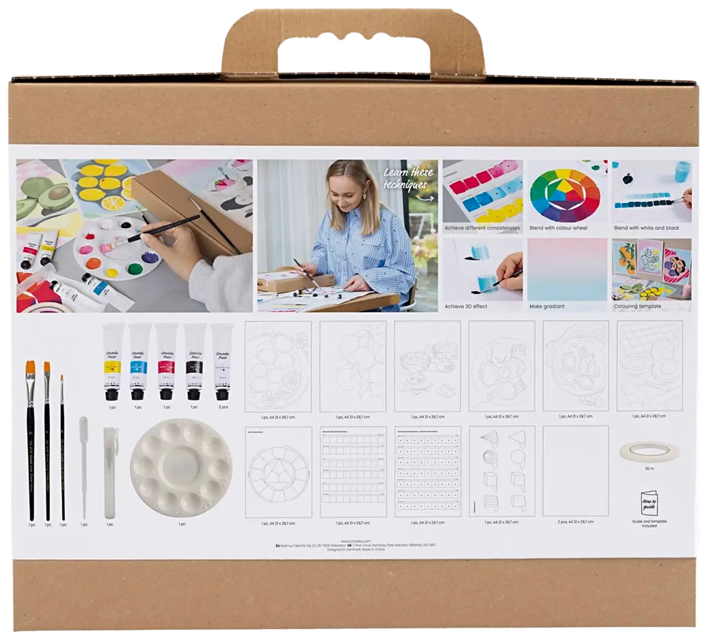 Aloituspakkaus guassimaalaukseen, Maalaukset, värilajitelma, 1pkk/ 1 pkt - 2