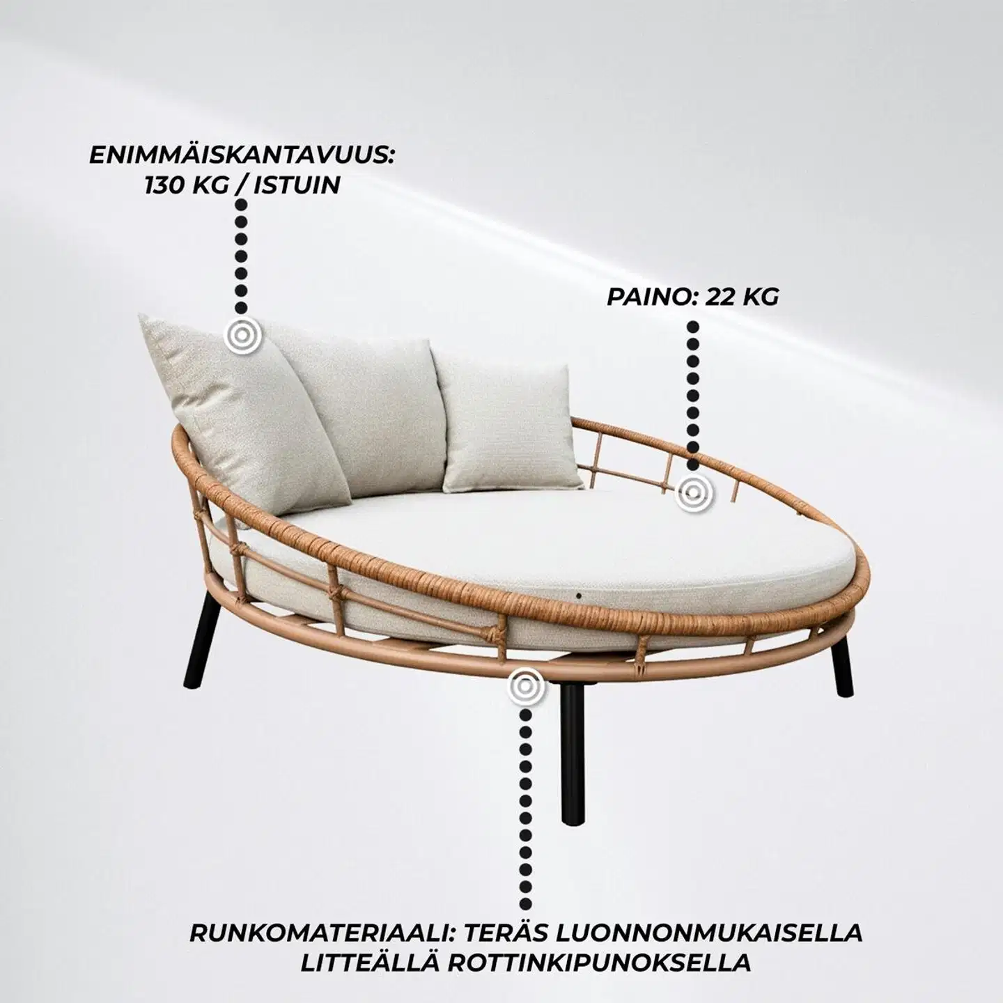 Lykke aurinkosänky deluxe - 2