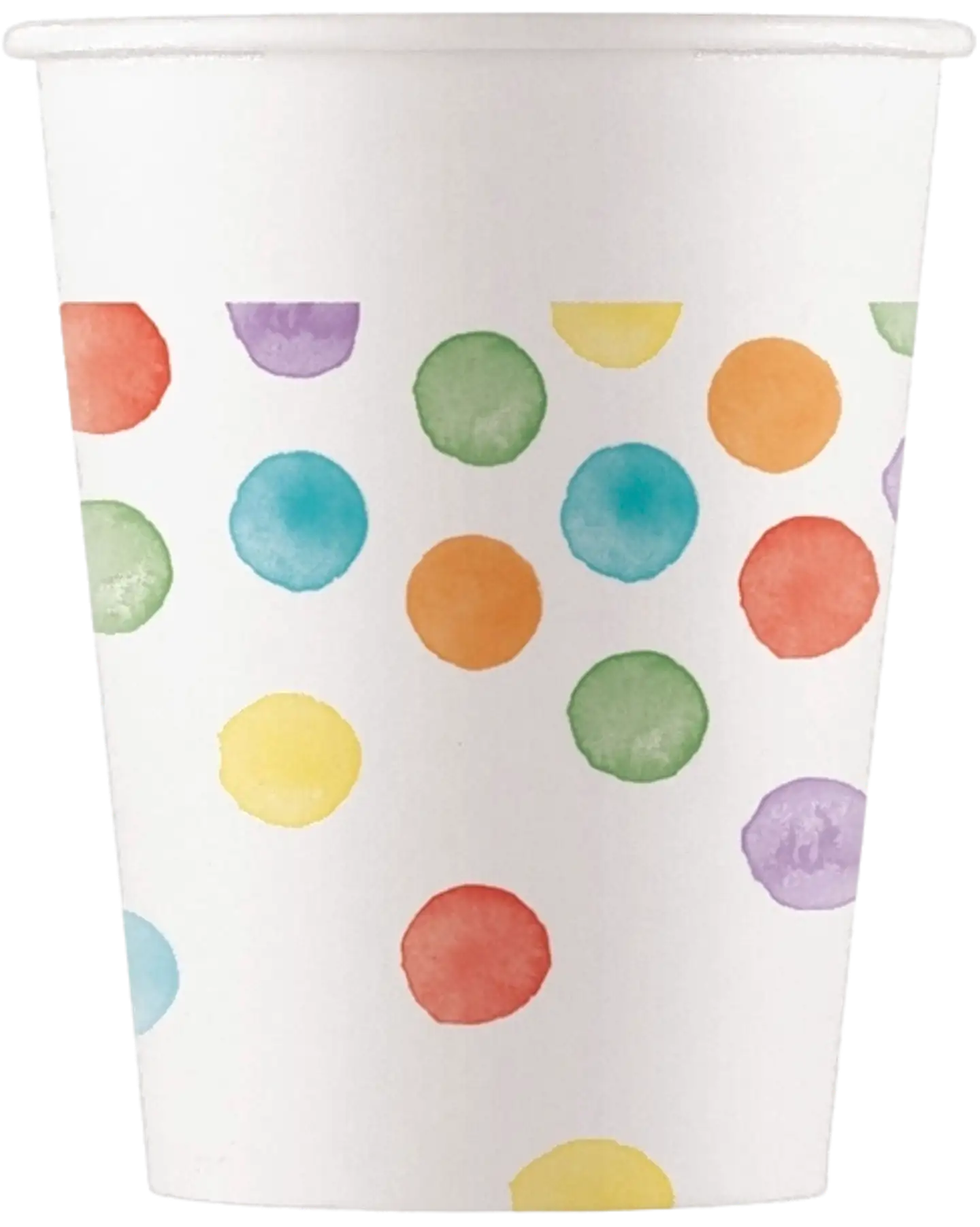 FSC Paper Cup 200ml Multiwatercolor Dots 8 kpl