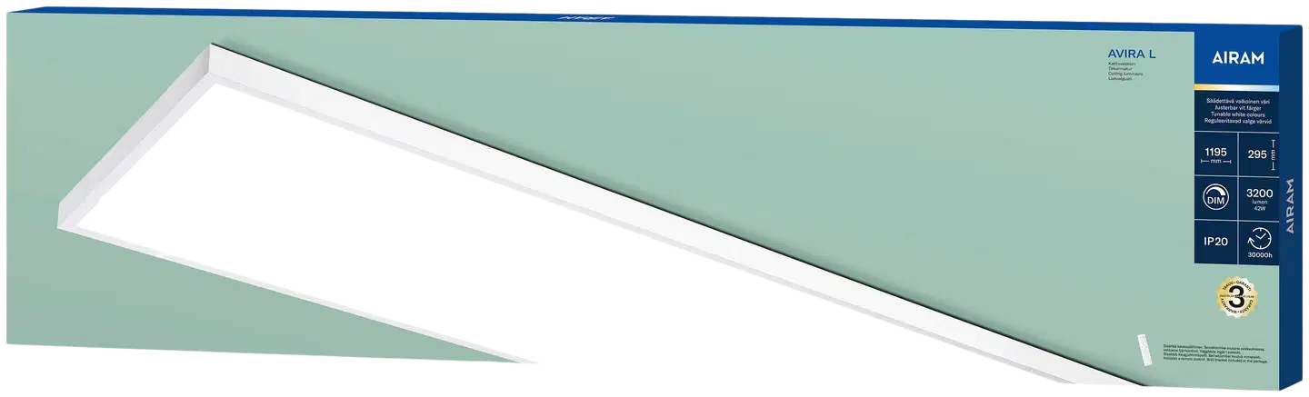Airam Avira L paneelivalaisin IP20 42W CCT DIM valkoinen - 2