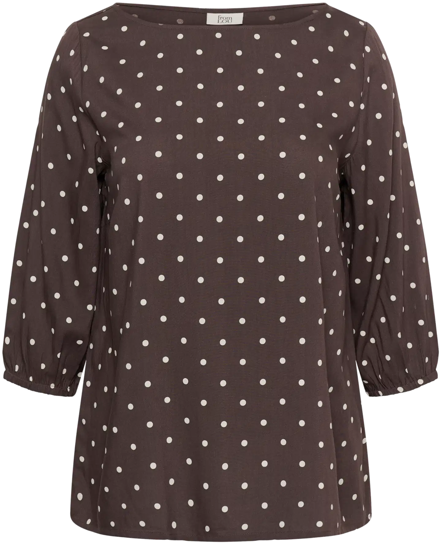 From Lou naisten pluskoon polkadot kangaspusero Flpaula - Seal Brown/Turtledove Dot - 1