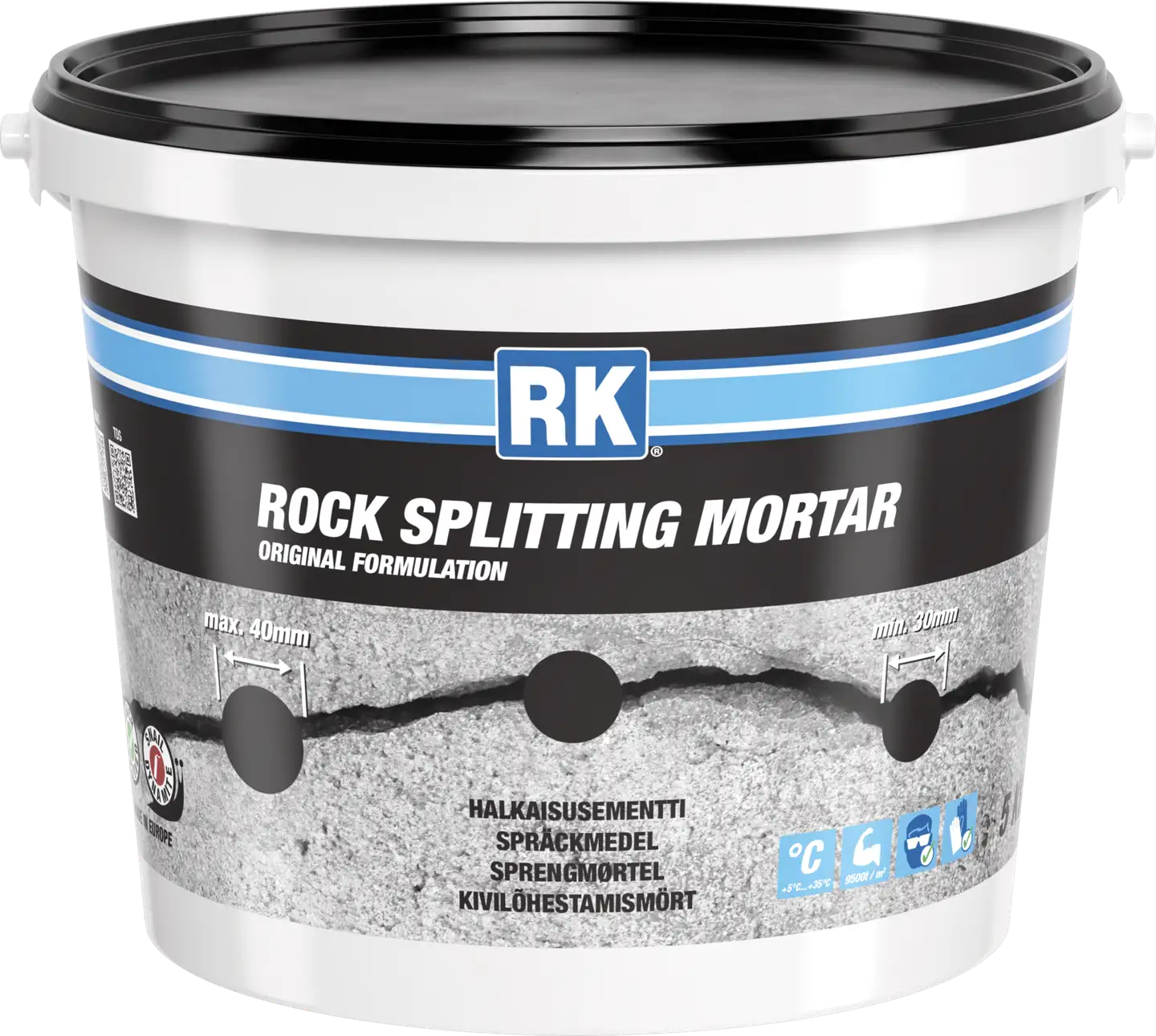 Rakennuskemia halkaisusementti 5 kg Rock Splitting Mortar