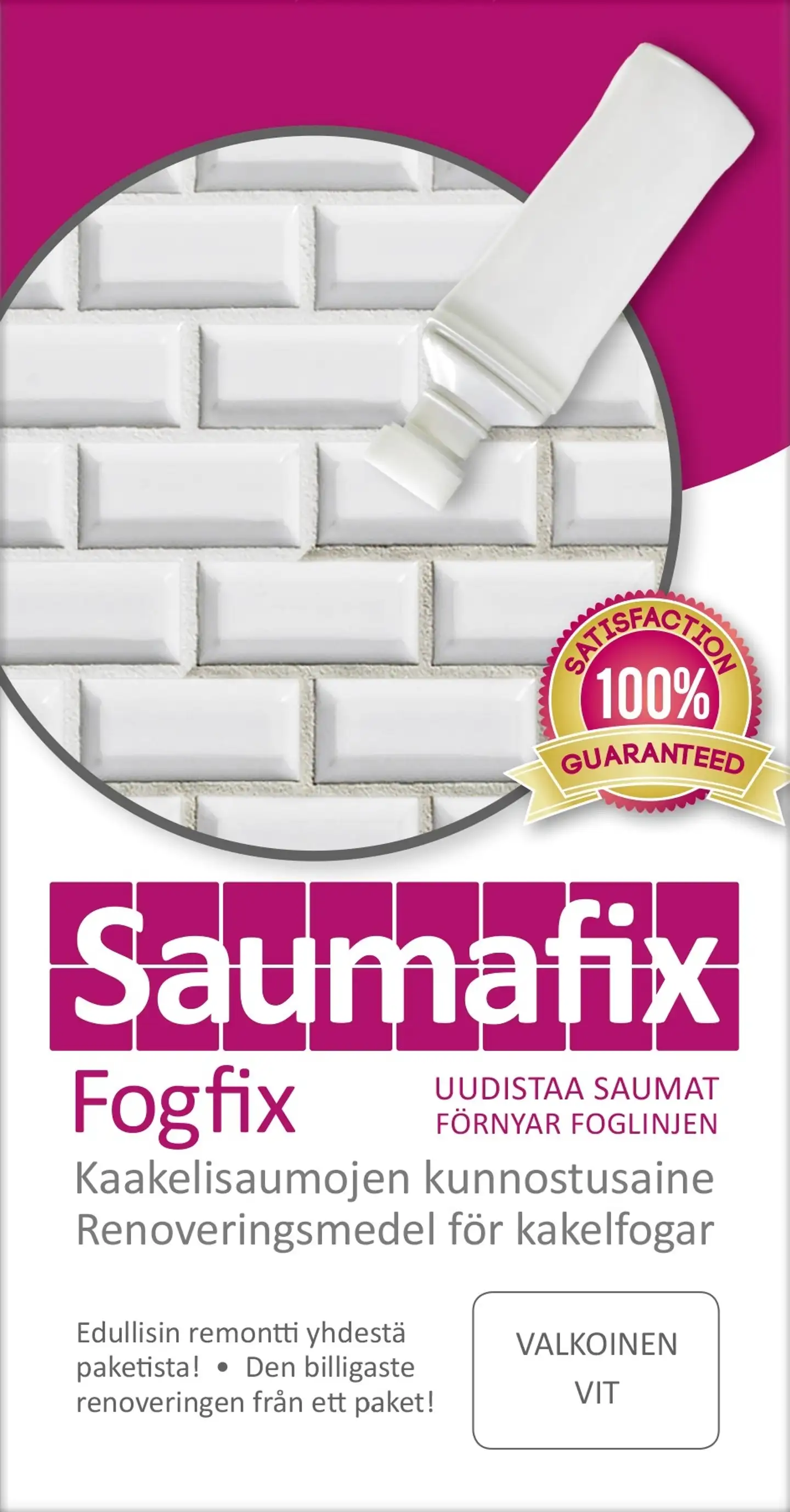 Saumafix 100ml Kaakelisaumojen kunnostusaine valkoinen