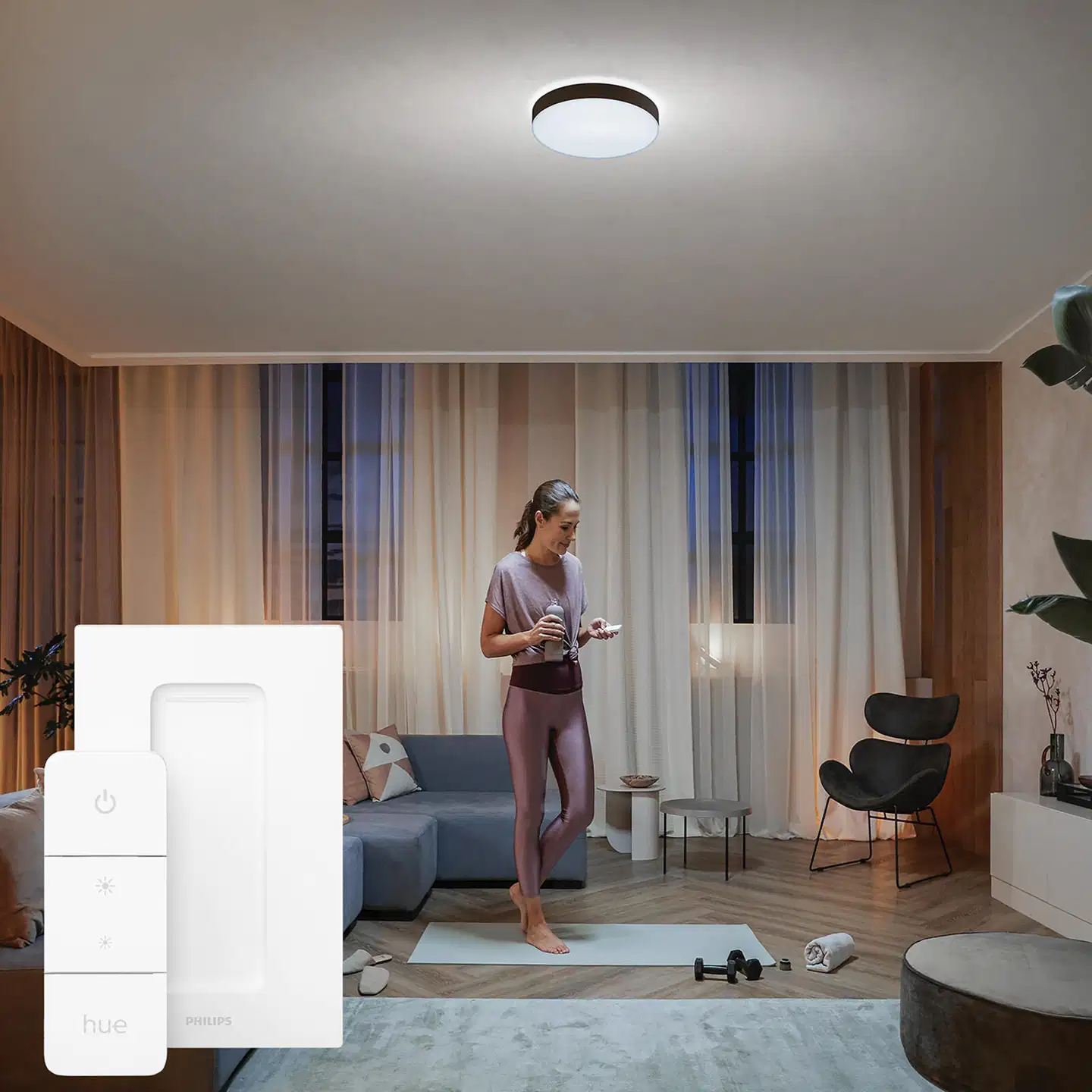 Philips Hue Enrave -kattovalaisin 34W 2200-6500K 4300LM Large musta - 6