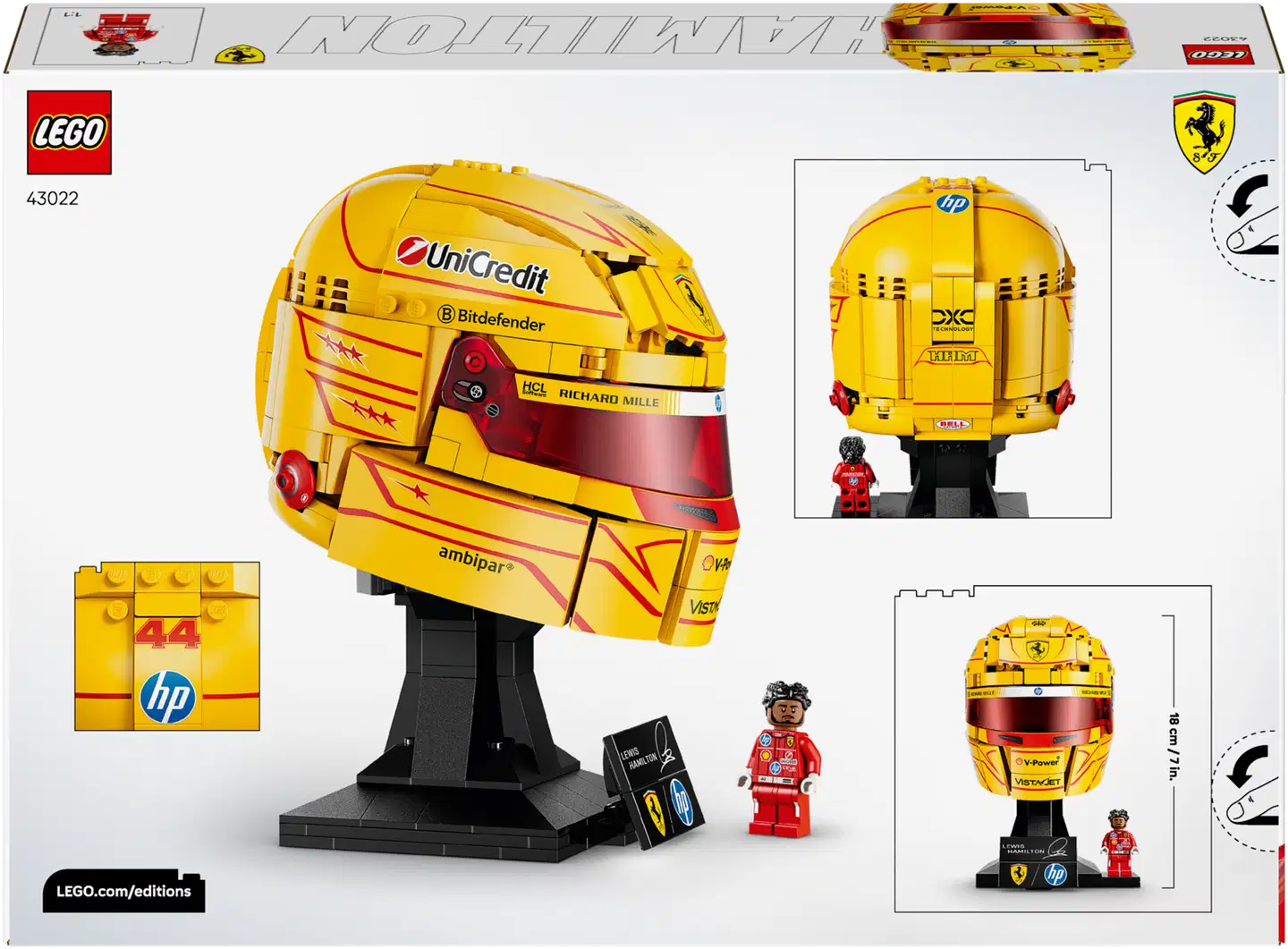 LEGO® Editions Formula 1 43022 Scuderia Ferrari HP -kypärä – Lewis Hamilton - 6