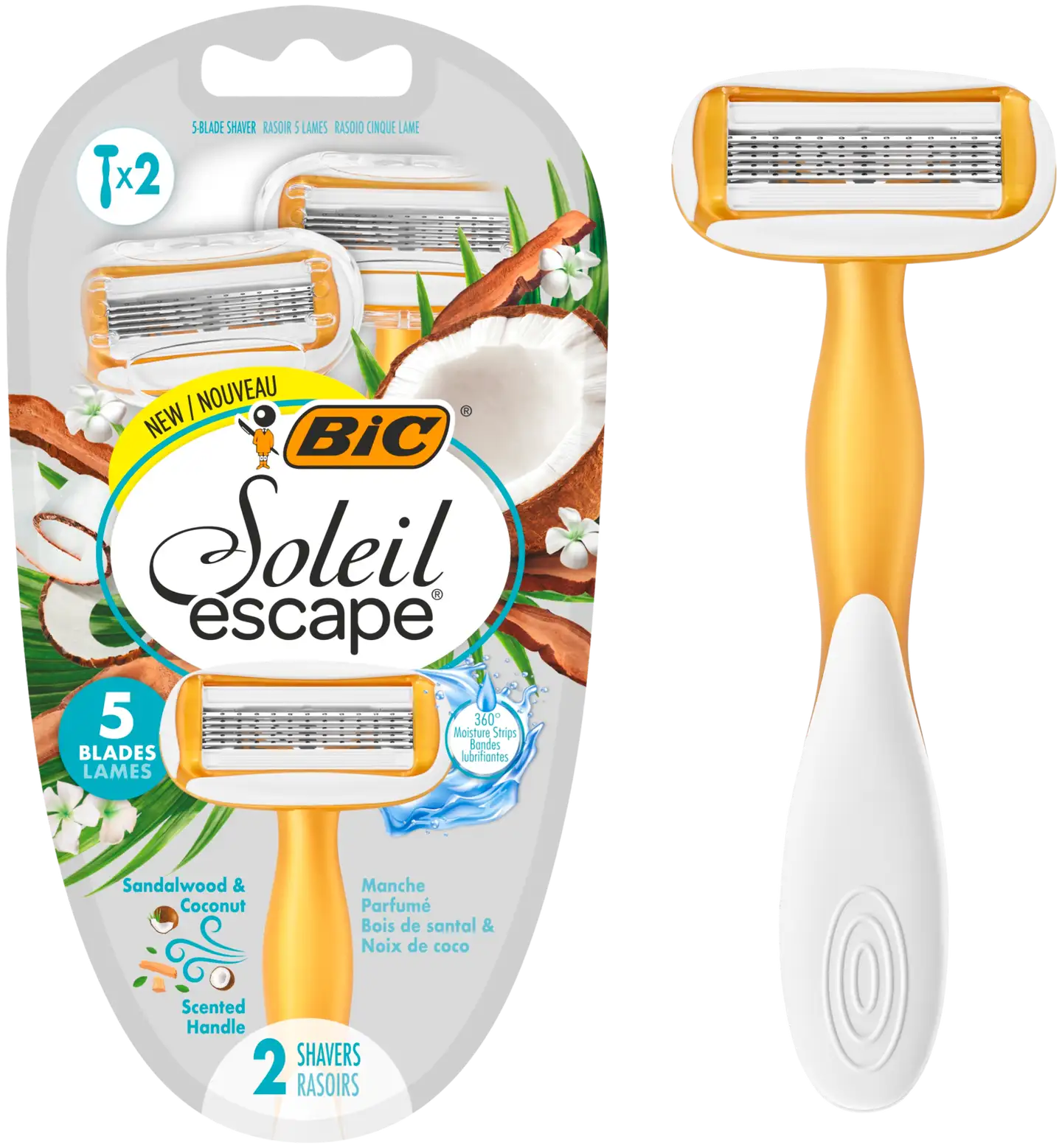 BIC Soleil Escape 5 Coconut & Sandalwood-varsiterä
