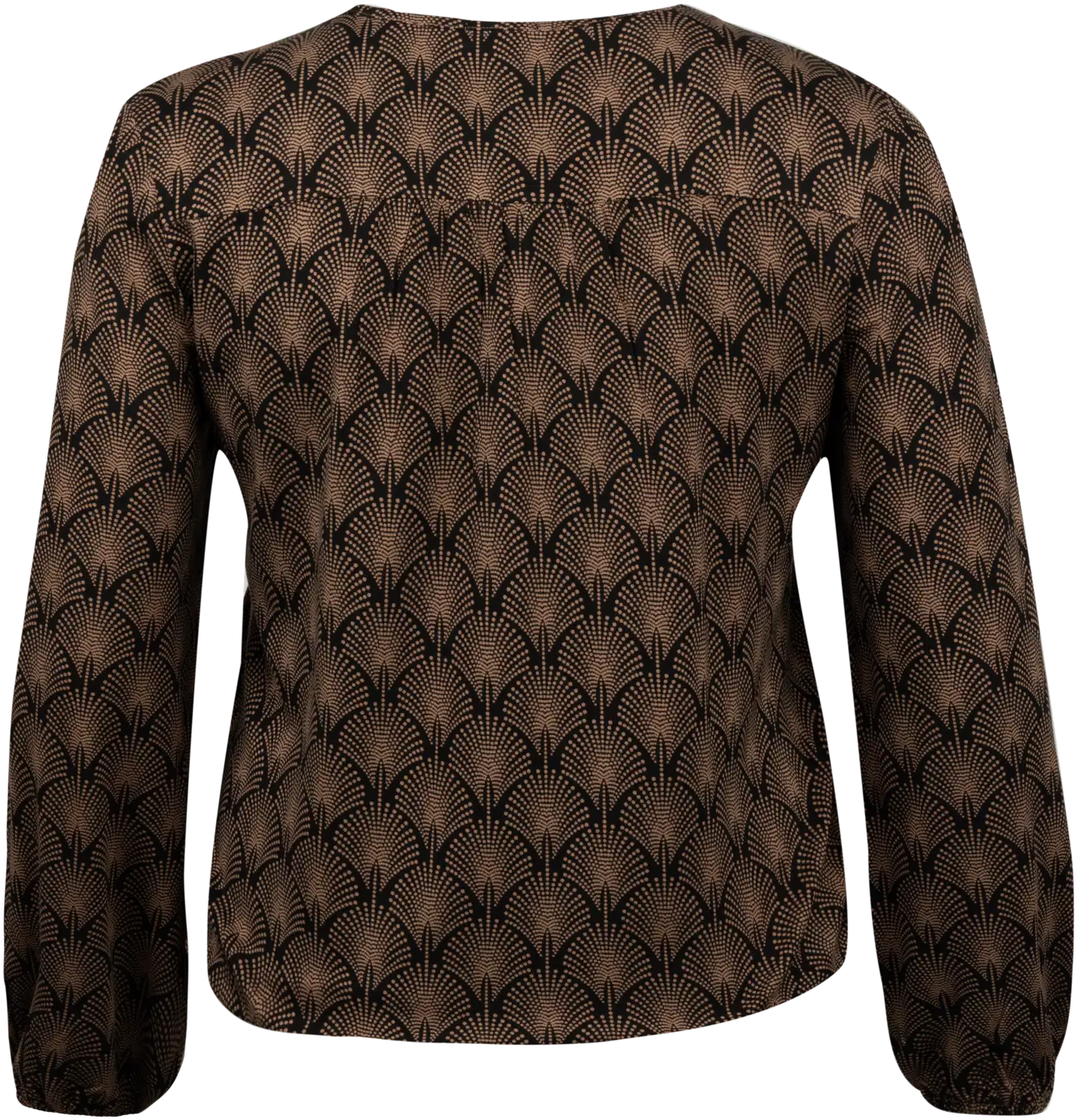House naisten kuosillinen trikoopusero 213HP30607, D-mitoitus - Black&brown AOP - 2