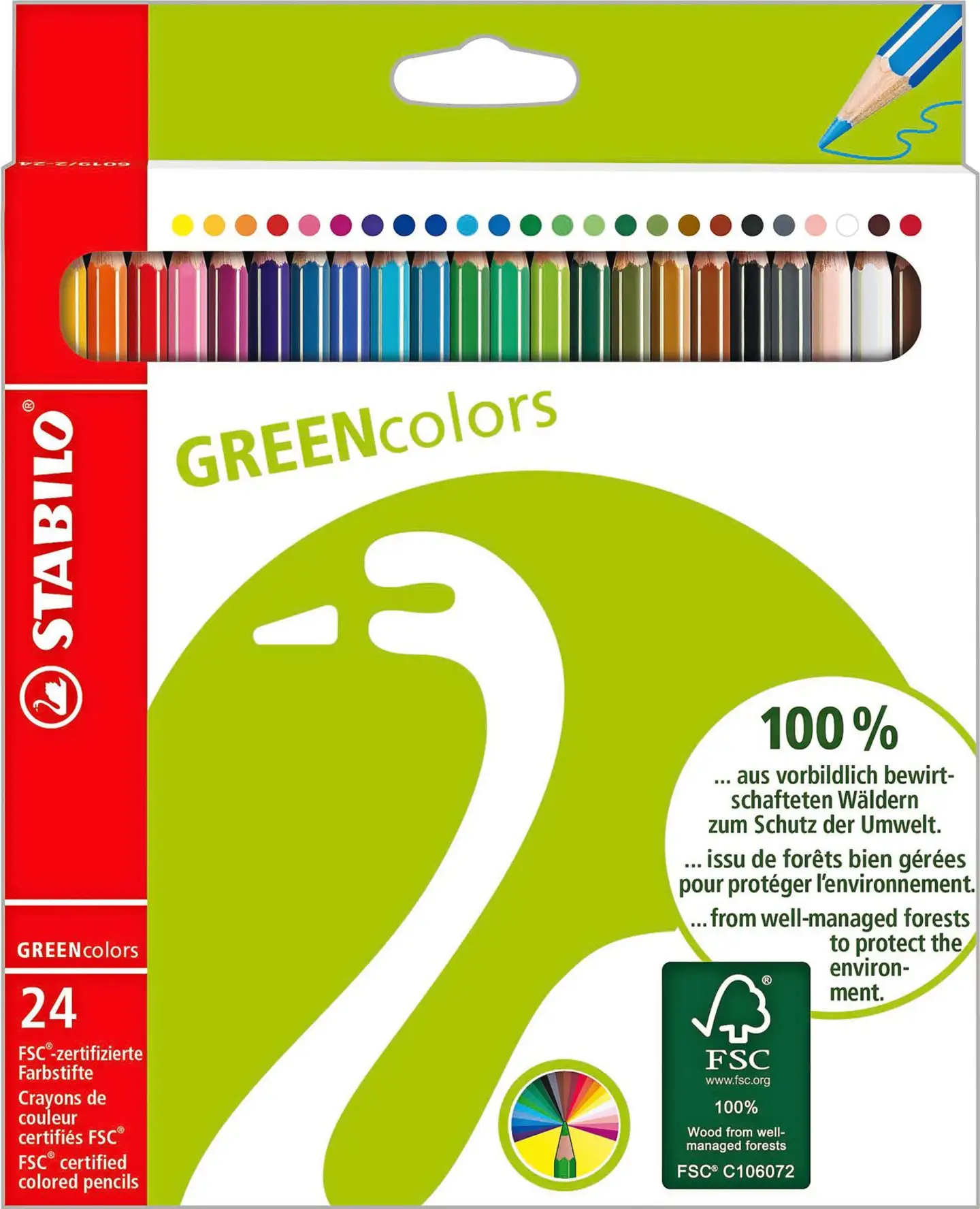 Stabilo puuvärikynä GreenColors 24 väriä