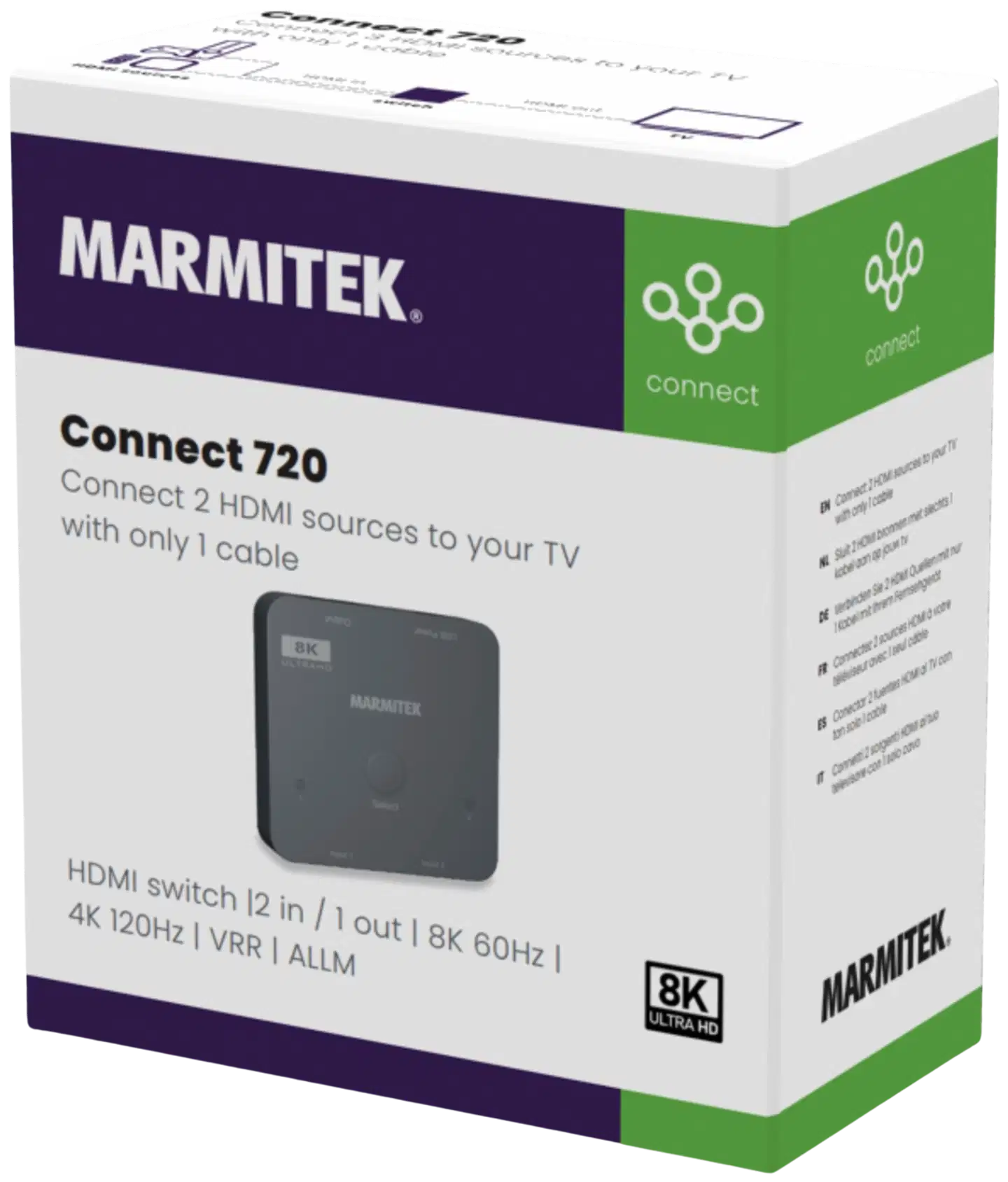 Marmitek HDMI-kytkin Connect 720 8K HDMI-kytkin - 4