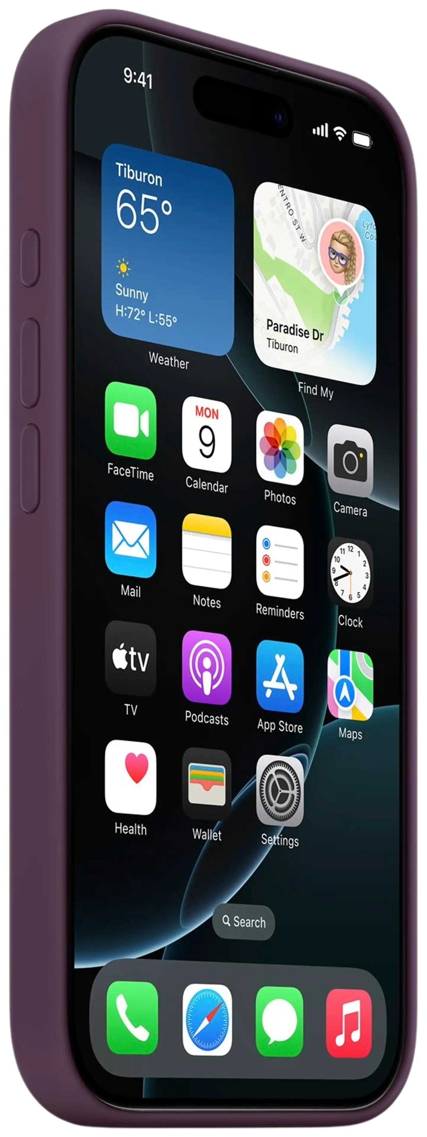 Apple iPhone 16 Pro silikoni suojakuori  - Plum - 2
