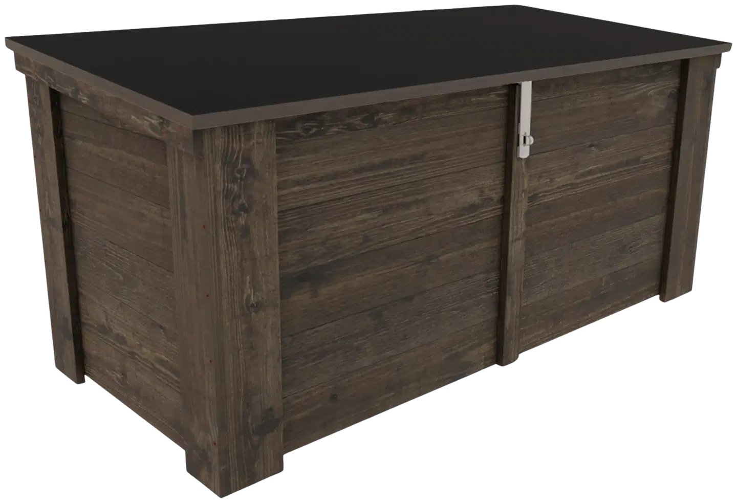 Lukittava piha-arkku kaltevalla kannella, tumman harmaa, 130x58x60 cm - 1