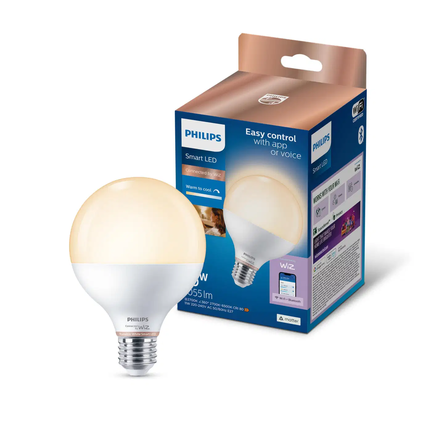Philips Smart Lighting LED-filamenttilamppu 11W G95 E27 2700-6500K 1055lm tunable white - 4