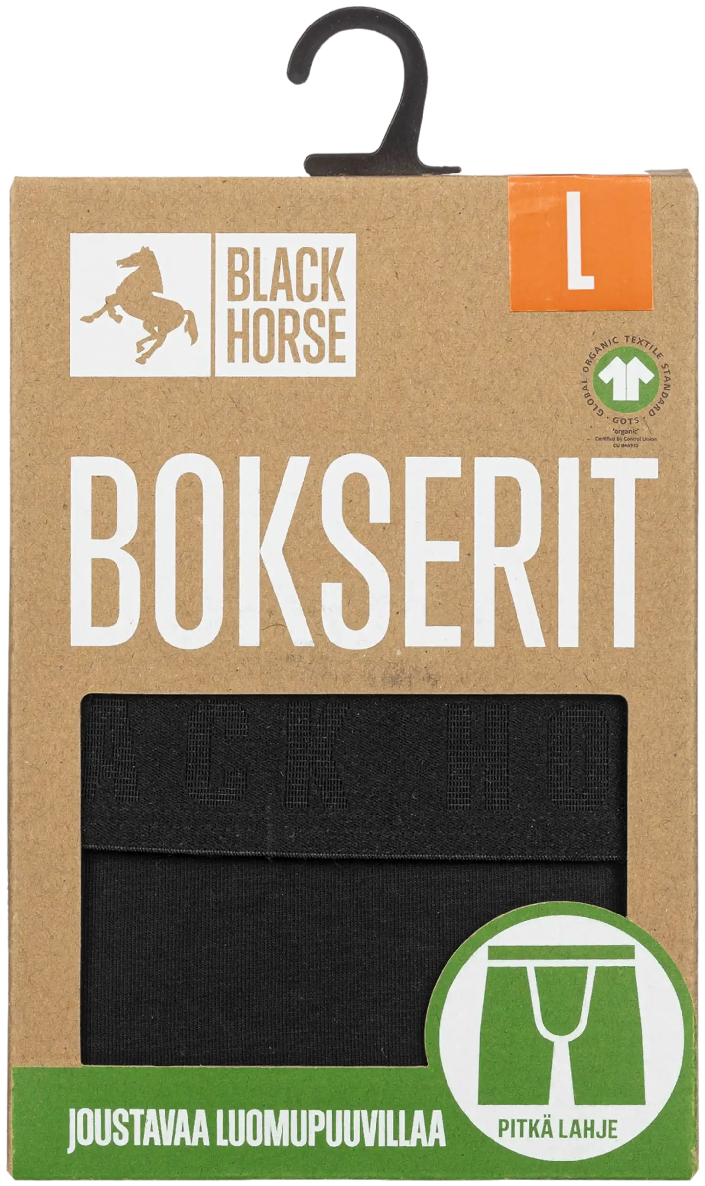 Black Horse miesten pitkälahje bokserit 52787 - BLACK - 2