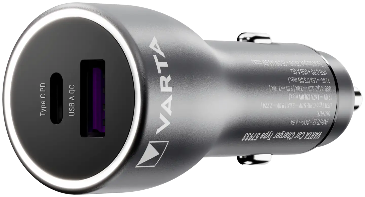 Varta autolaturi USB-A + USB-C 12-24W - 4