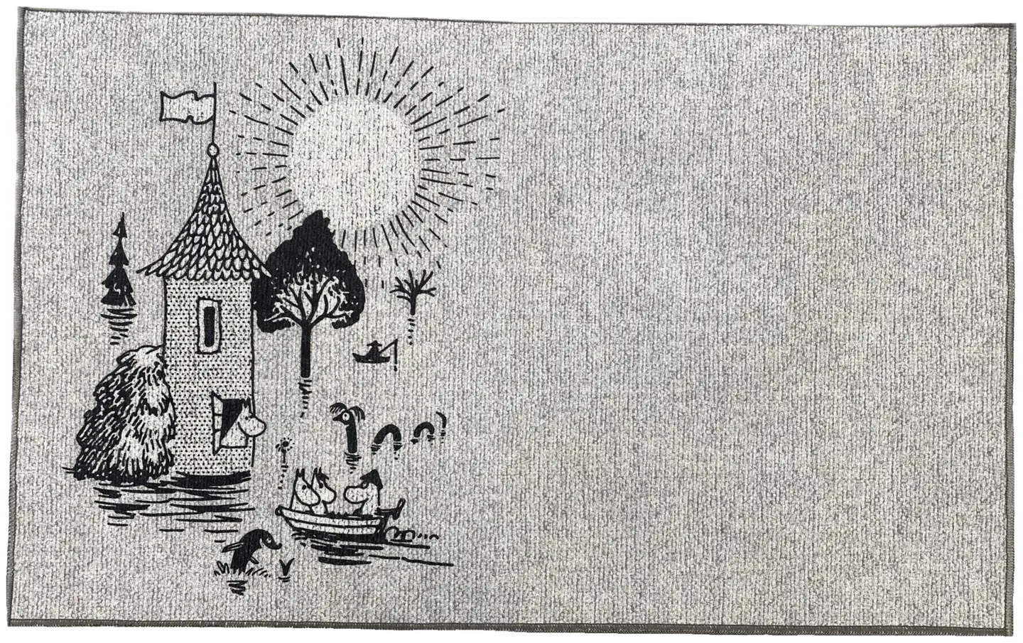 Muumi kynnysmatto Suuri Tulva 50x80cm t.harmaa