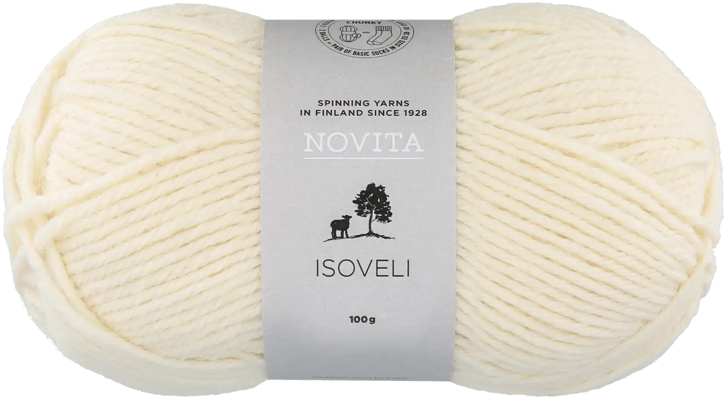 Novita Isoveli 100g lanka - 010 Luonnonvalkoinen - 1