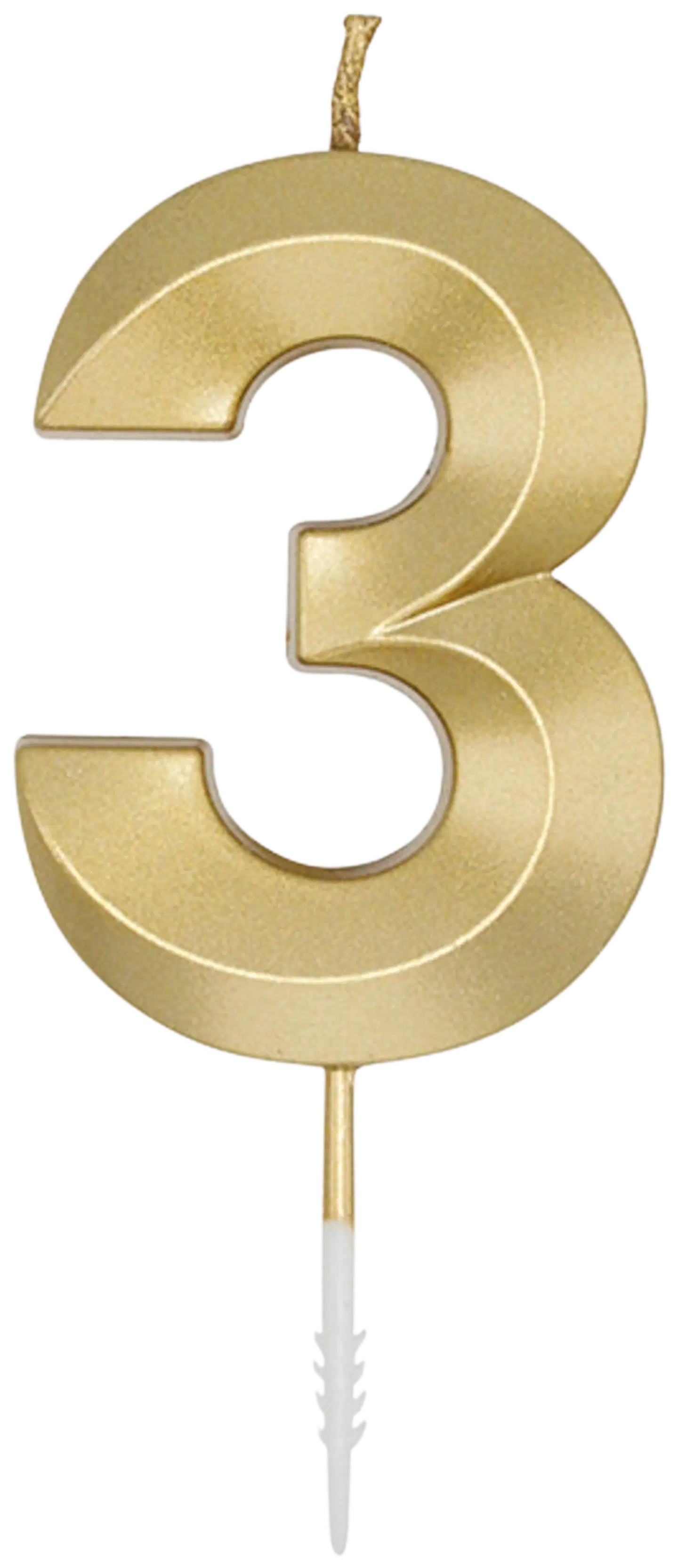 Kakkukynttilä 3 kultainen 6 cm - 2