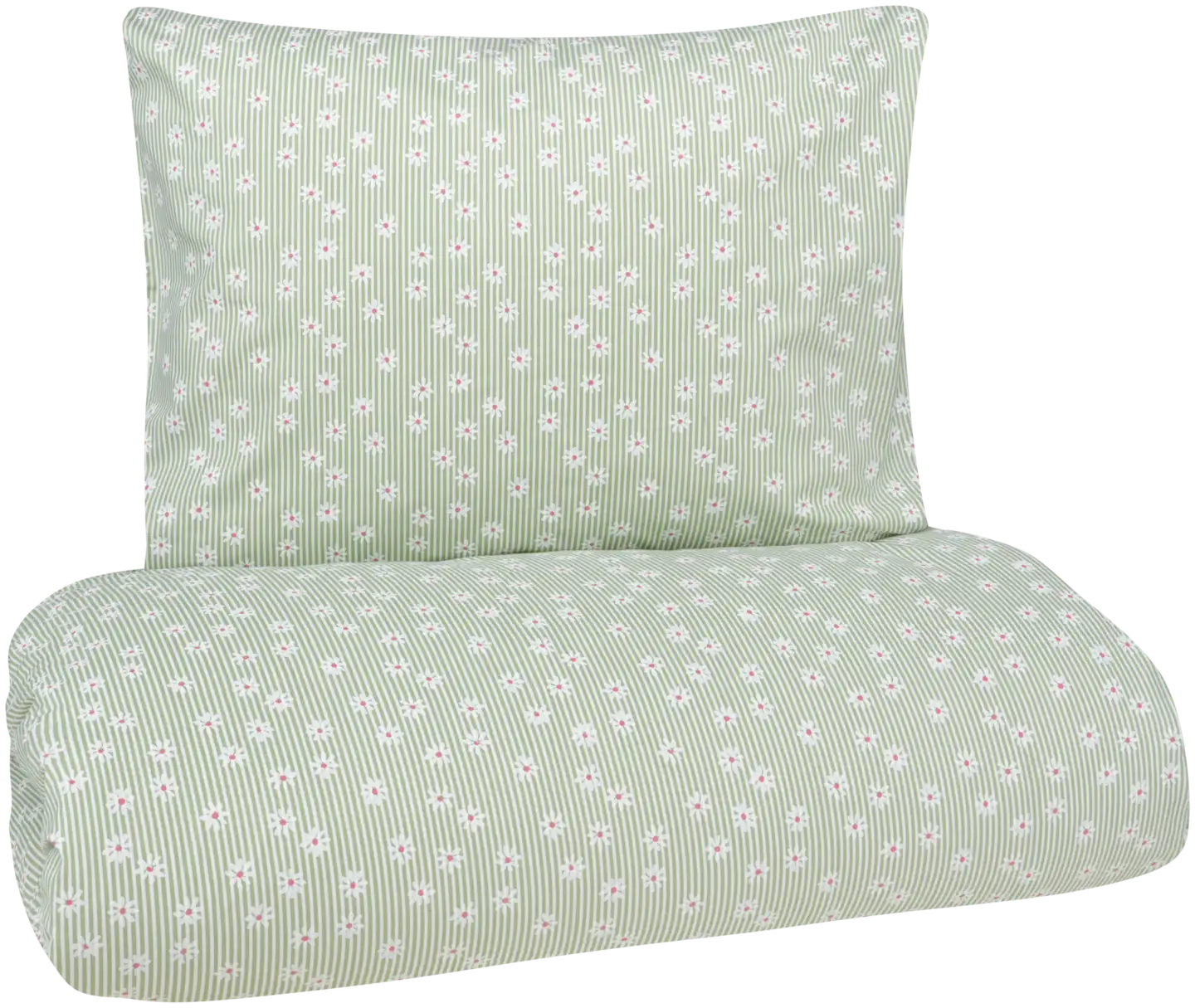 Xtra pussilakanasetti Daisy 150x210 cm vihreä-valkoinen - 1