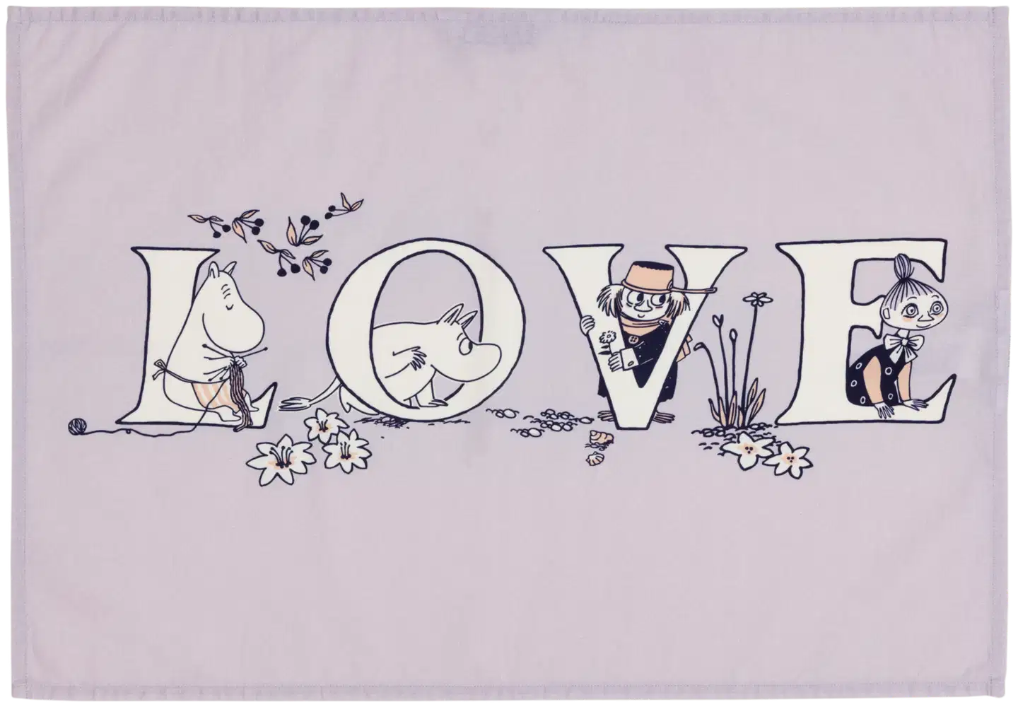 Moomin Arabia Muumi keittiöpyyhesetti 50x70 Aakkoset GOTS - 3