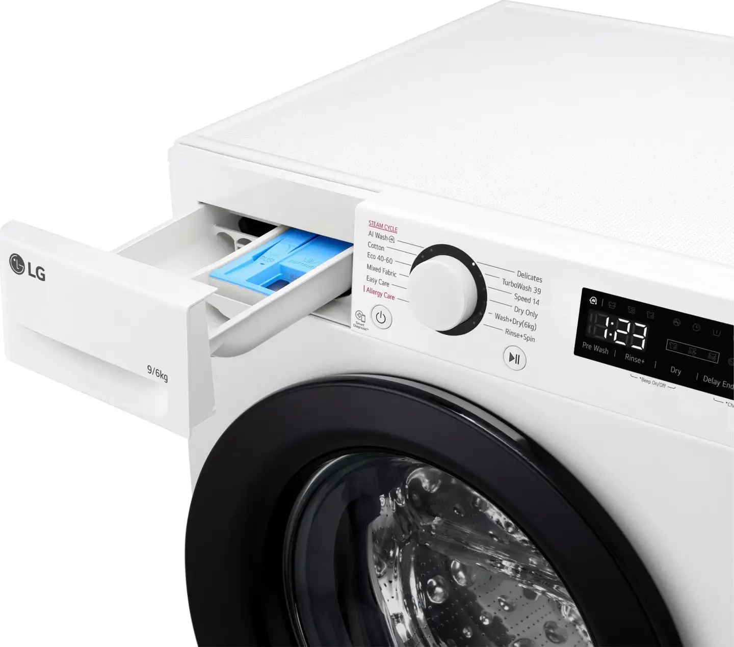 LG kuivaava pyykinpesukone F4Y5VRP6WY 9/6kg valkoinen - 6