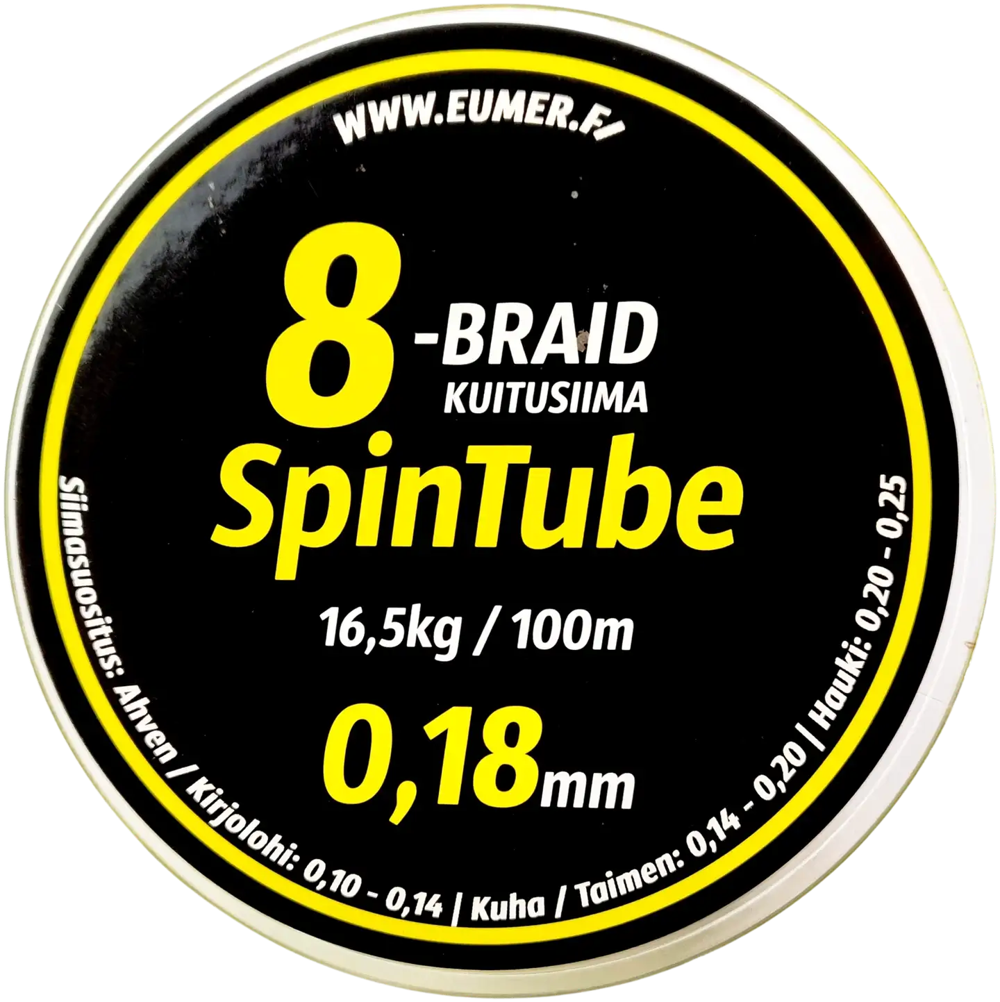 Spintube 8 kuitusiima fl 0,18mm / 100m 16,4kg