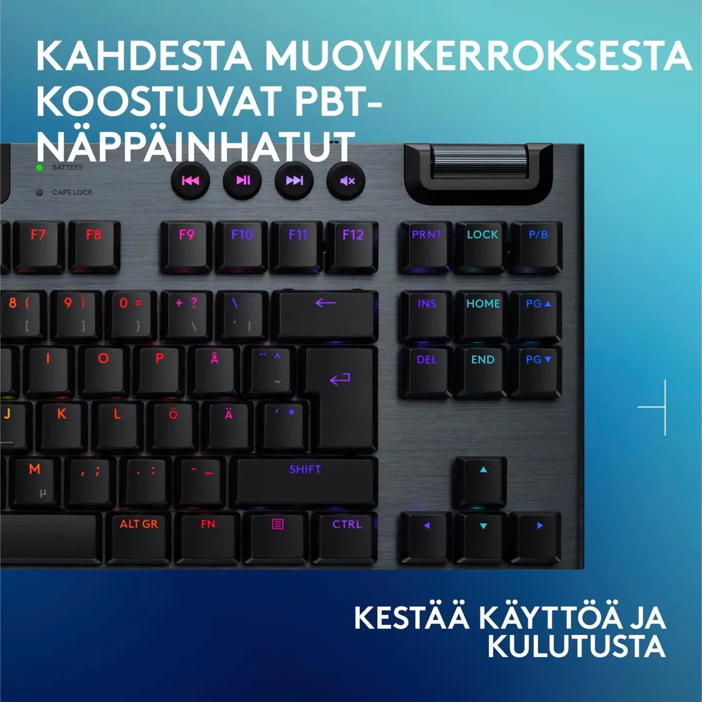 Logitech g915 x lightspeed tkl langaton pelinäppäimistö linear musta - 7