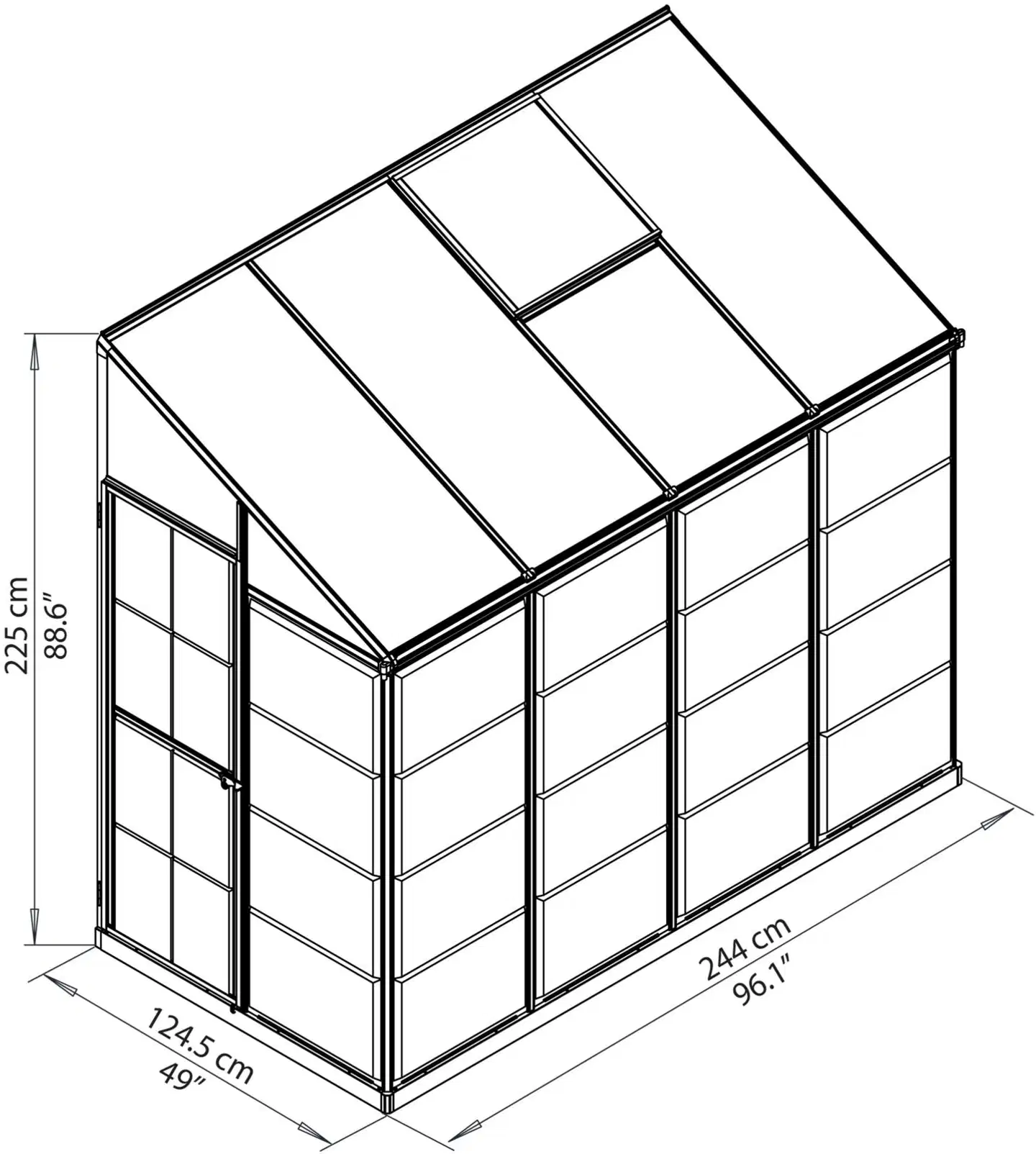 Palram-Canopia LTG Seinäkasvihuone 3m2 - 5