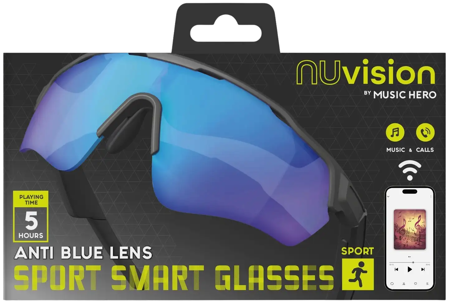 SBS aurinkolasit sisäänrakennetuilla kuulokkeilla NUvision Smart Sports - 2