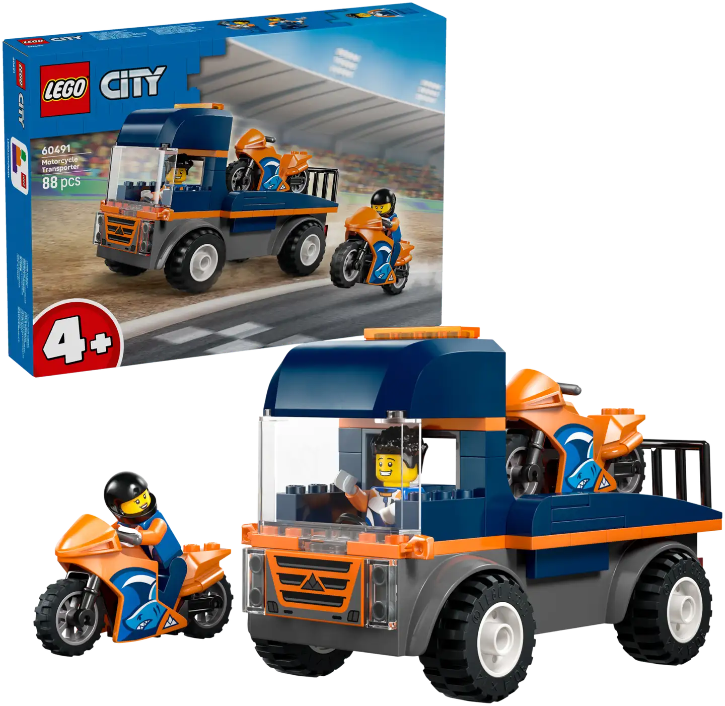 LEGO® City Great Vehicles 60491 Moottoripyörän kuljetusauto - 1