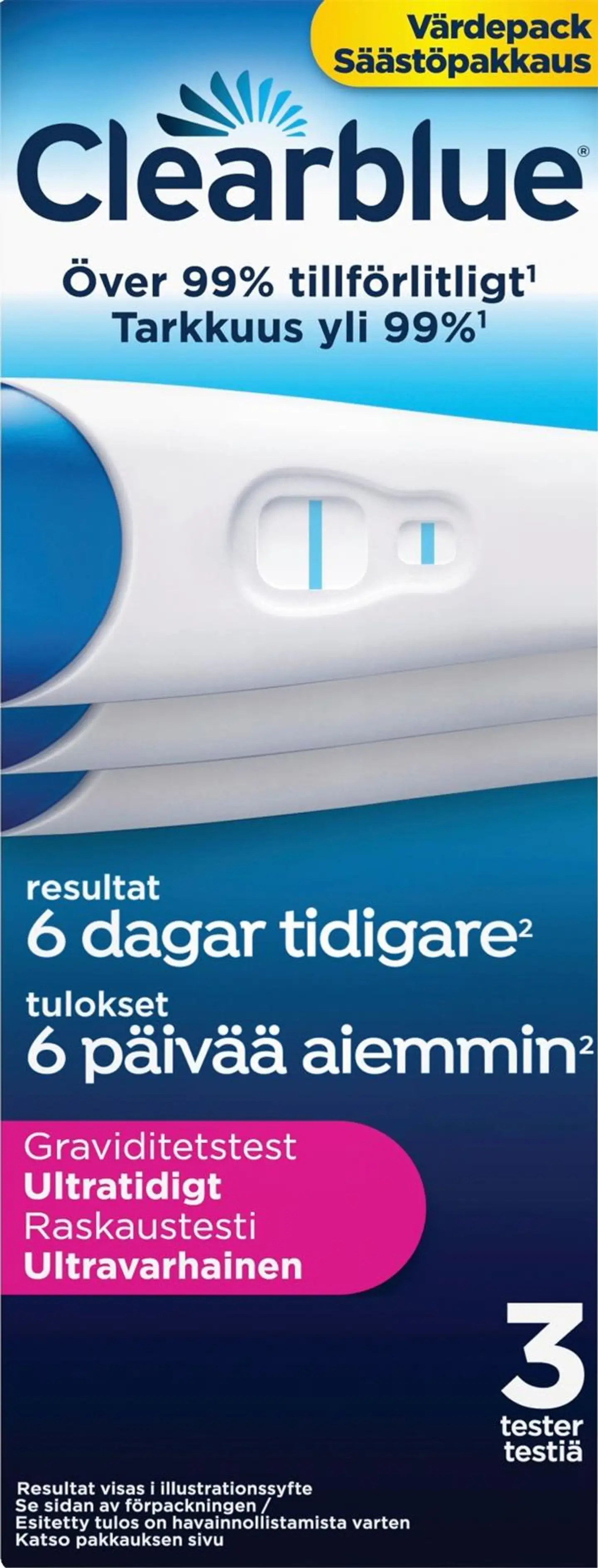 Clearblue Ultravarhainen 3kpl raskaustesti