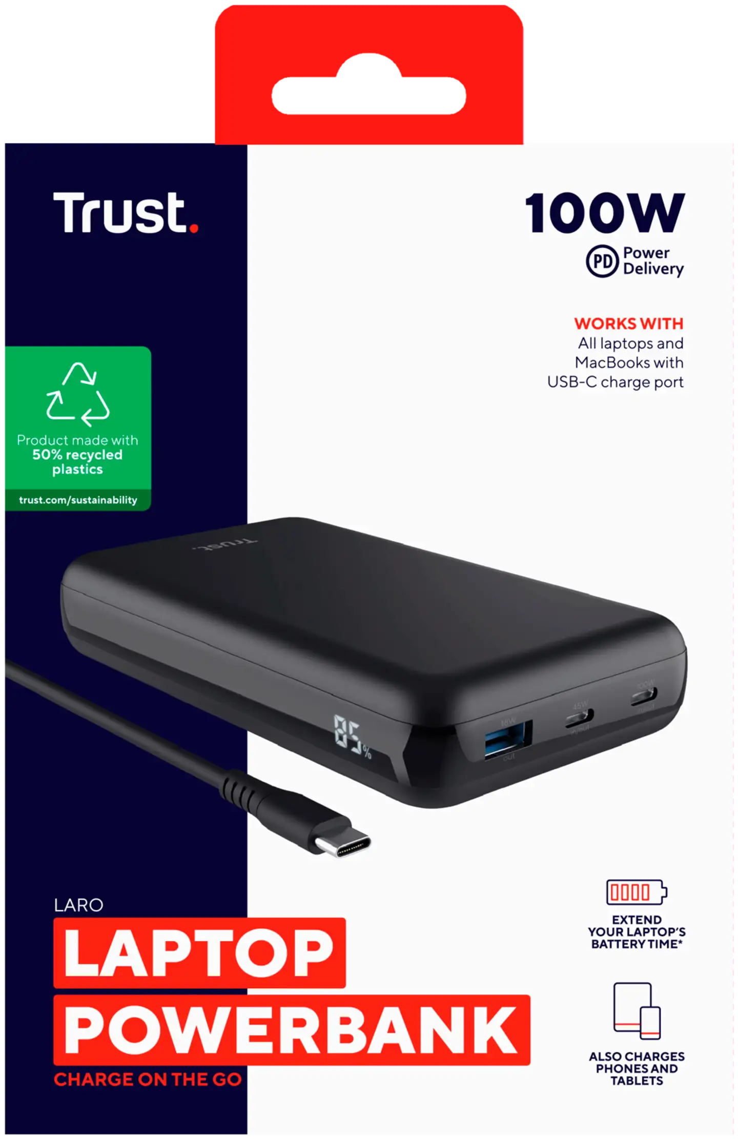 Trust Varavirtalähde Laro 100w USB-C - 8