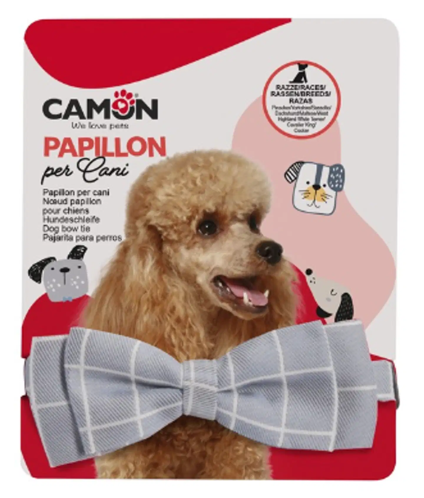 Camon koiran ruudullinen rusetti 30/47cm