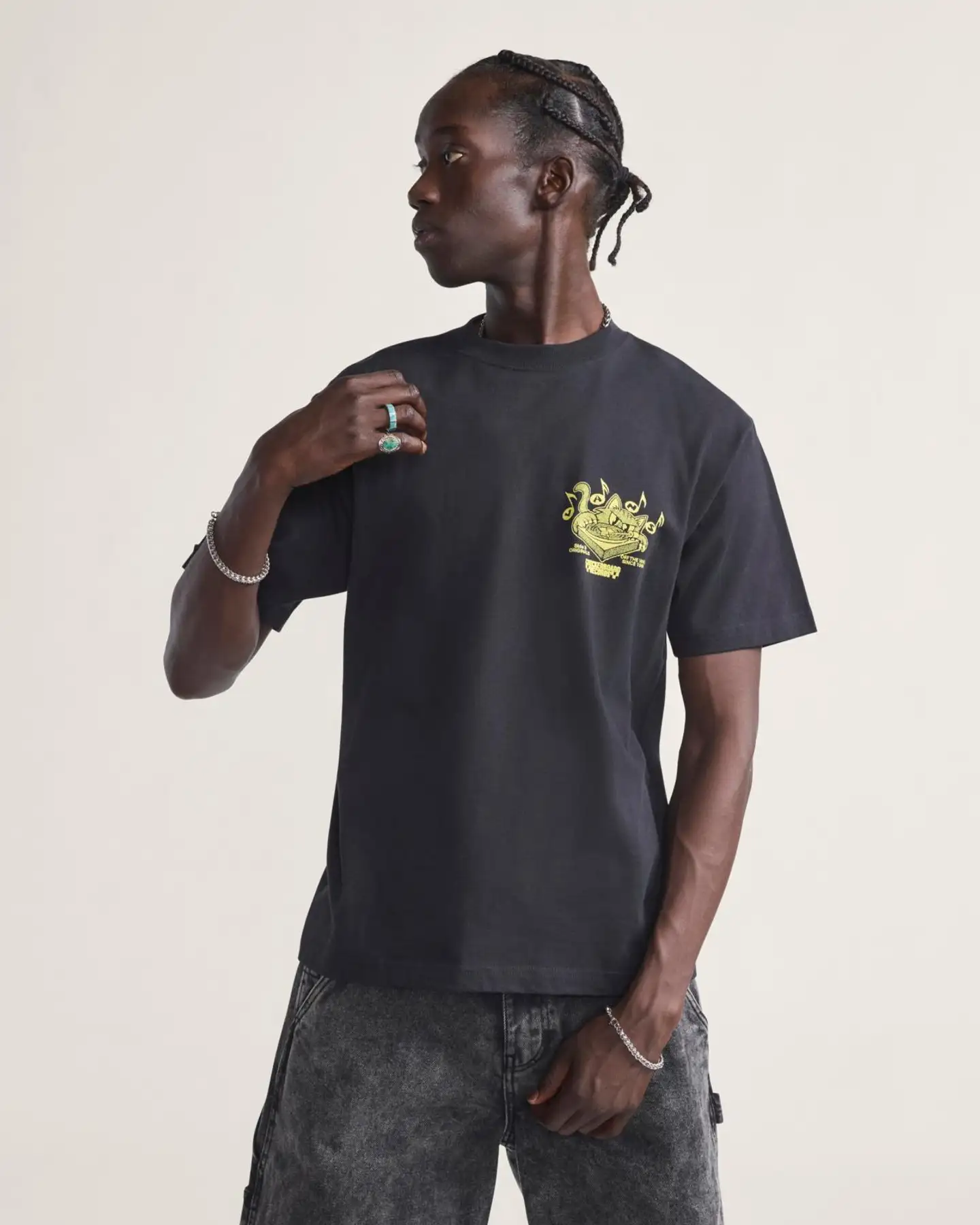 Vans miesten t-paita Scratched Records - BLACK - 3