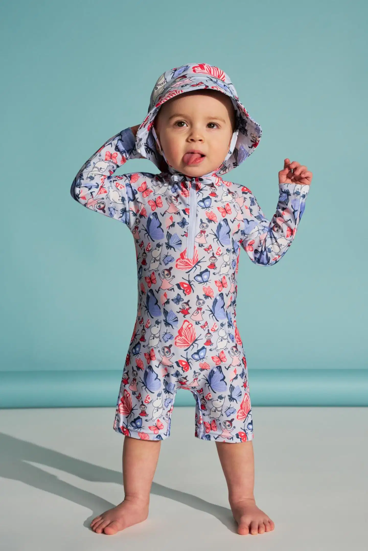 Muumi Vauvojen uima-asu Perhospuisto 591760 - Vaaleansinine - 3