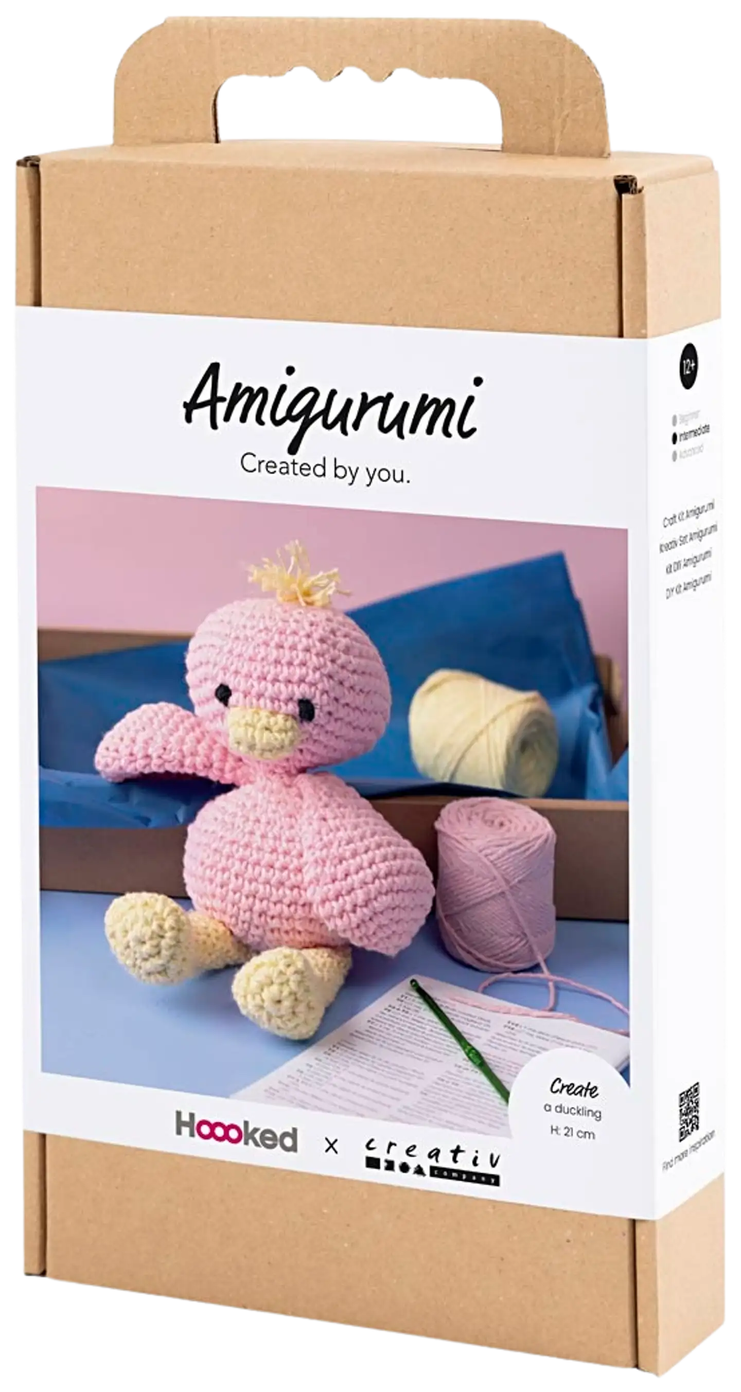 Amigurumi Askartelusetti, Ankka, vaaleanpinkki, vaaleankeltainen, 1pkk/ 1 pkt - 3