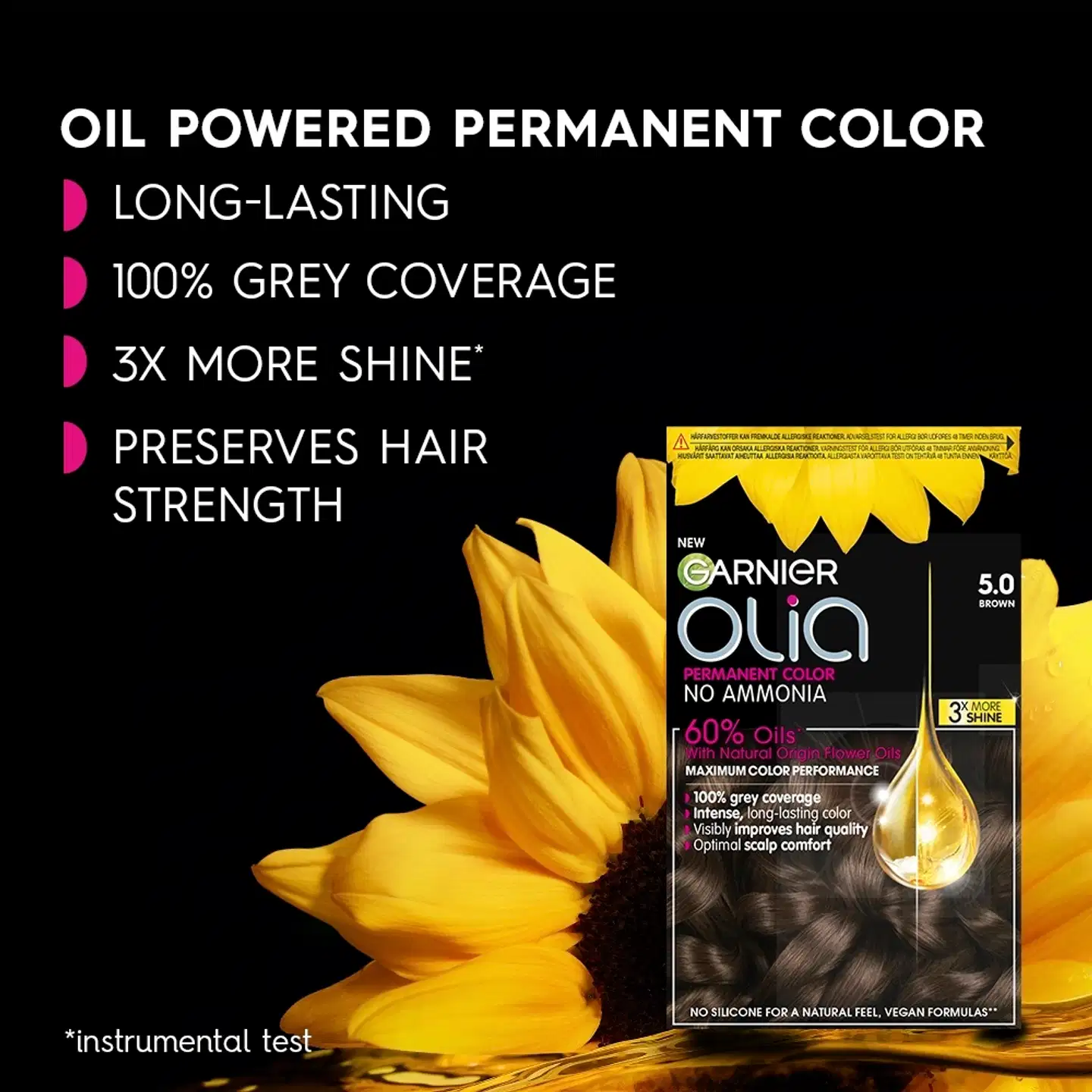 Garnier Olia 1.0 Night Black kestoväri 174ml - 5