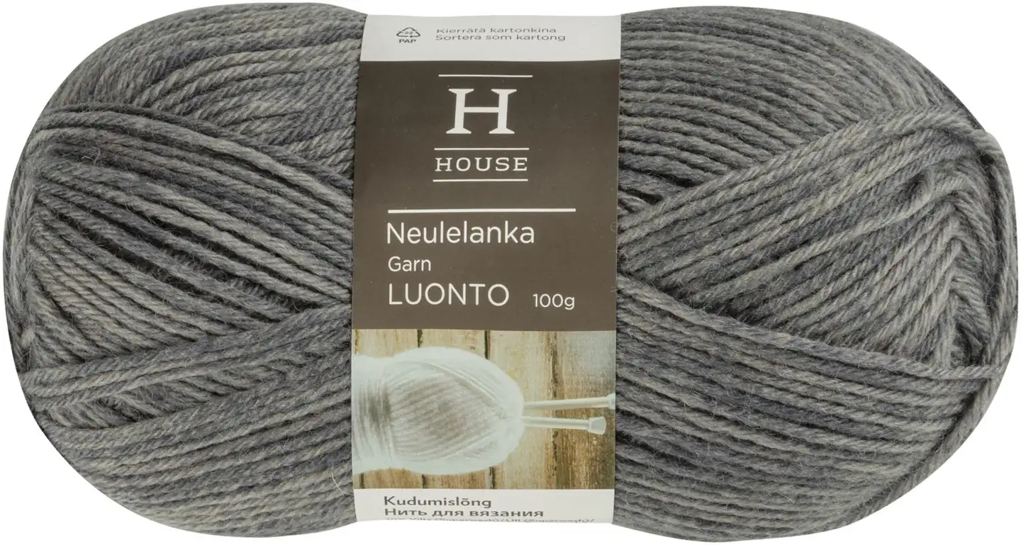 House kuviolanka Luonto 100 g - Grey