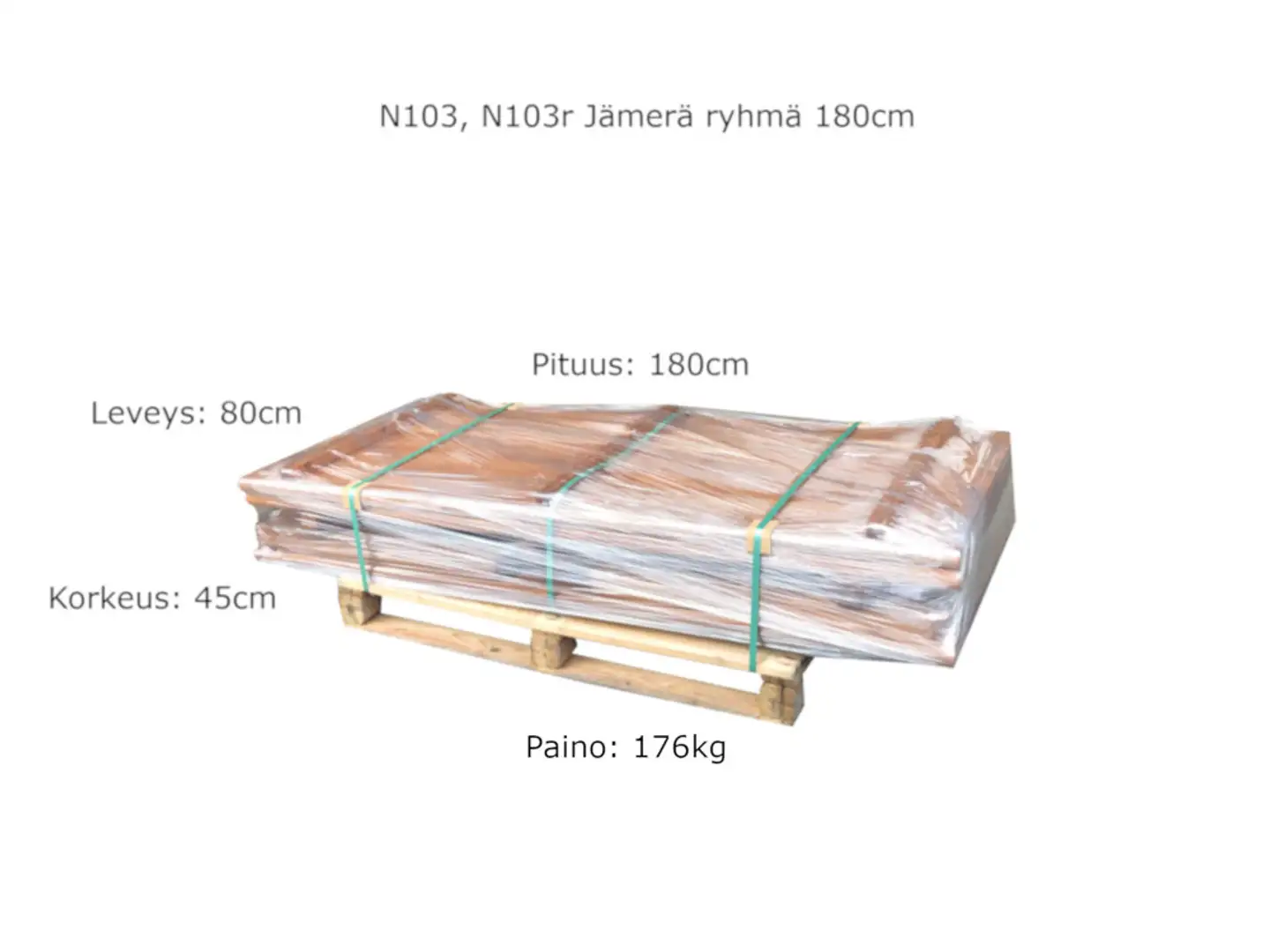 Tammiston Puu Jämerä-ryhmä 180cm pöytä + 2-penkkiä selkänojalla, kestopuu ruskea - 4