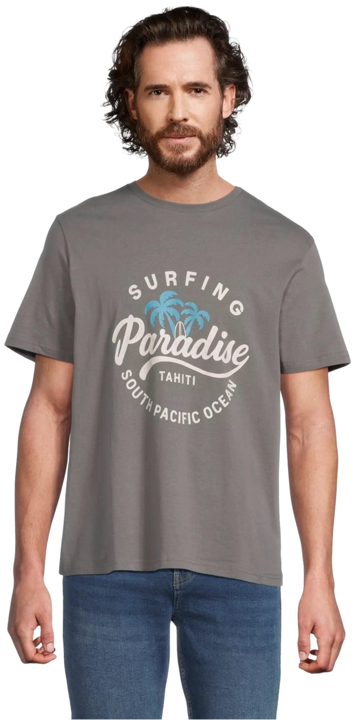 House miesten t-paita Palm Beach 195H152613 - Dark grey - 1